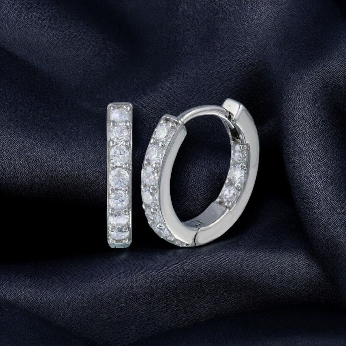 Other MT 925 silver CZ huggie hoop earrings Size ONE SIZE - 1 Thumbnail