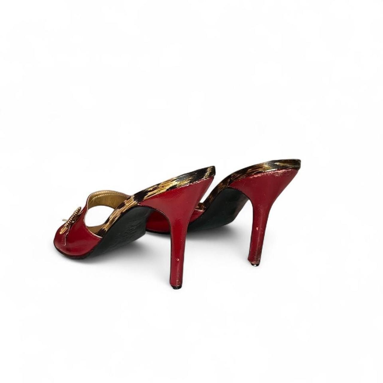 Dolce & Gabbana Vintage y2k D&G mule heels leopard print &red leather detail Size US 5 / IT 35 - 6 Thumbnail
