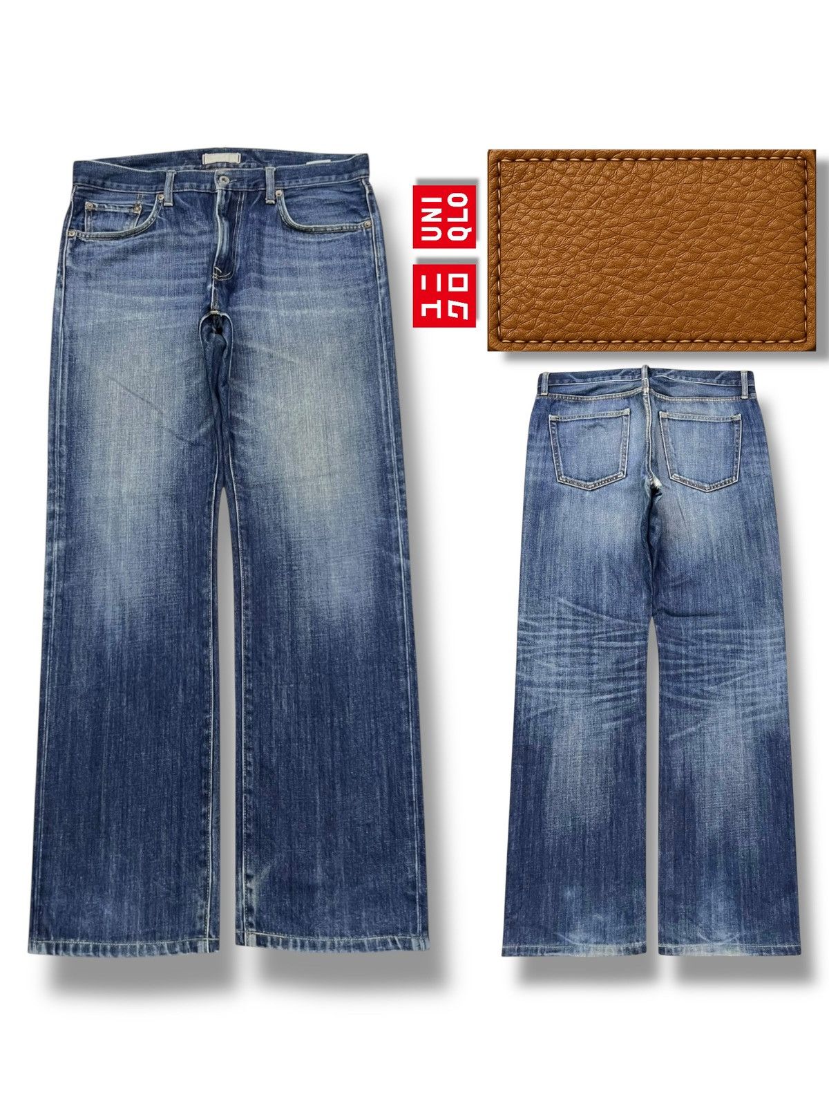 Uniqlo Loose Vintage Uniqlo Kaihara Japan - Faded Wash Jeans Size US 35 - 1 Thumbnail