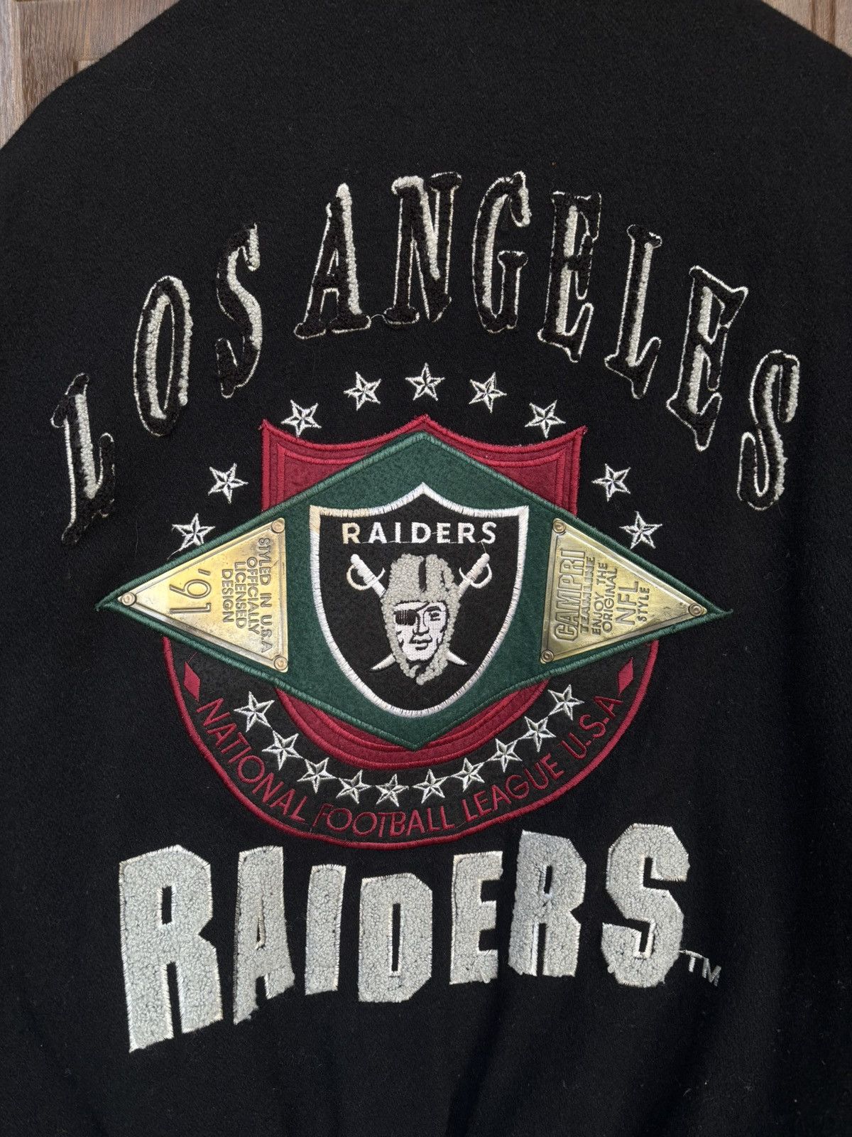 NFL × Vintage Vintage Los Angeles Raiders varsity jacket 1991 NFL leather Size US M / EU 48-50 / 2 - 12 Thumbnail
