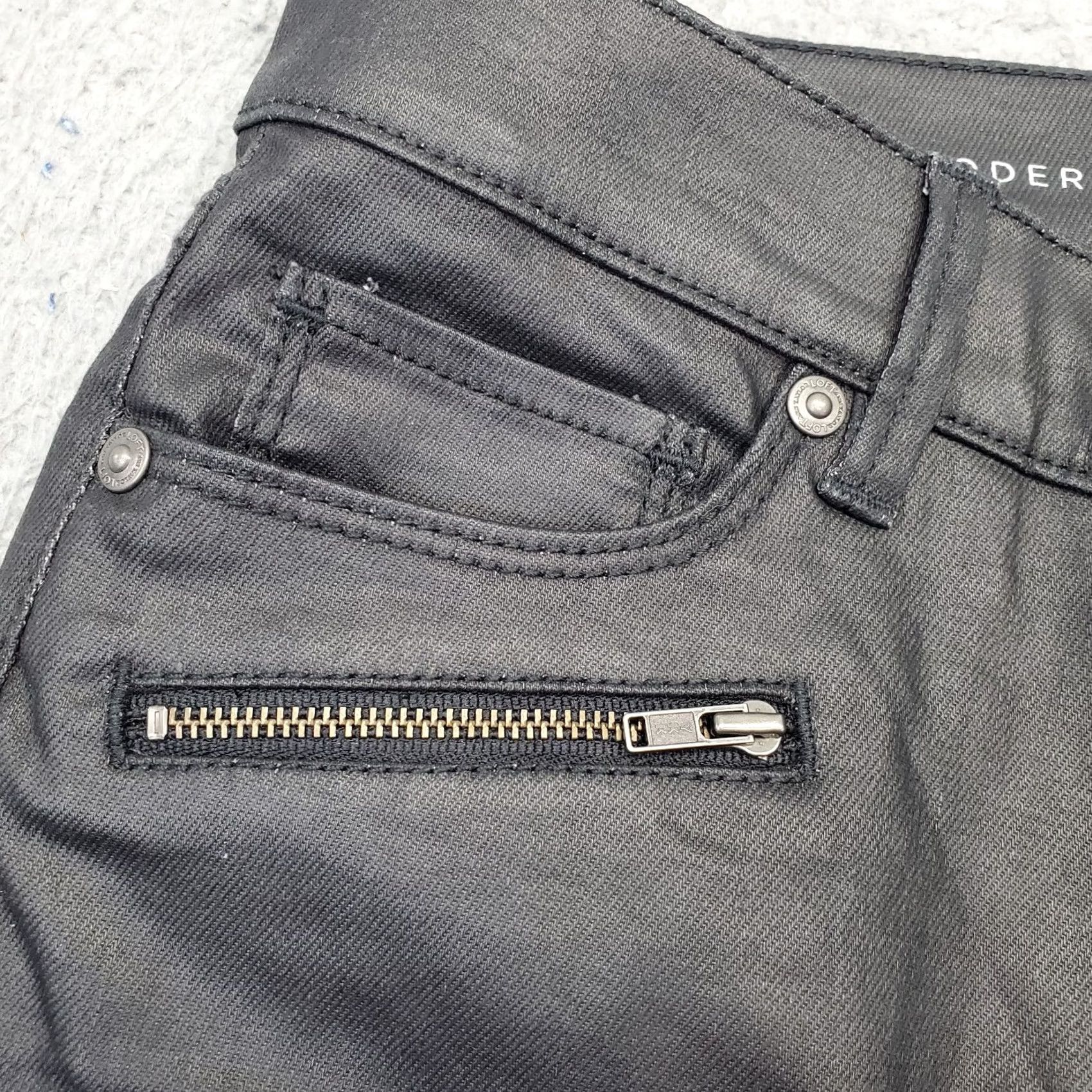 Loft LOFT Ann Taylor Pants Womens 0P Black Stretch High Waisted Modern Skinny Leg Size 25" / US 0 / IT 36 - 8 Thumbnail