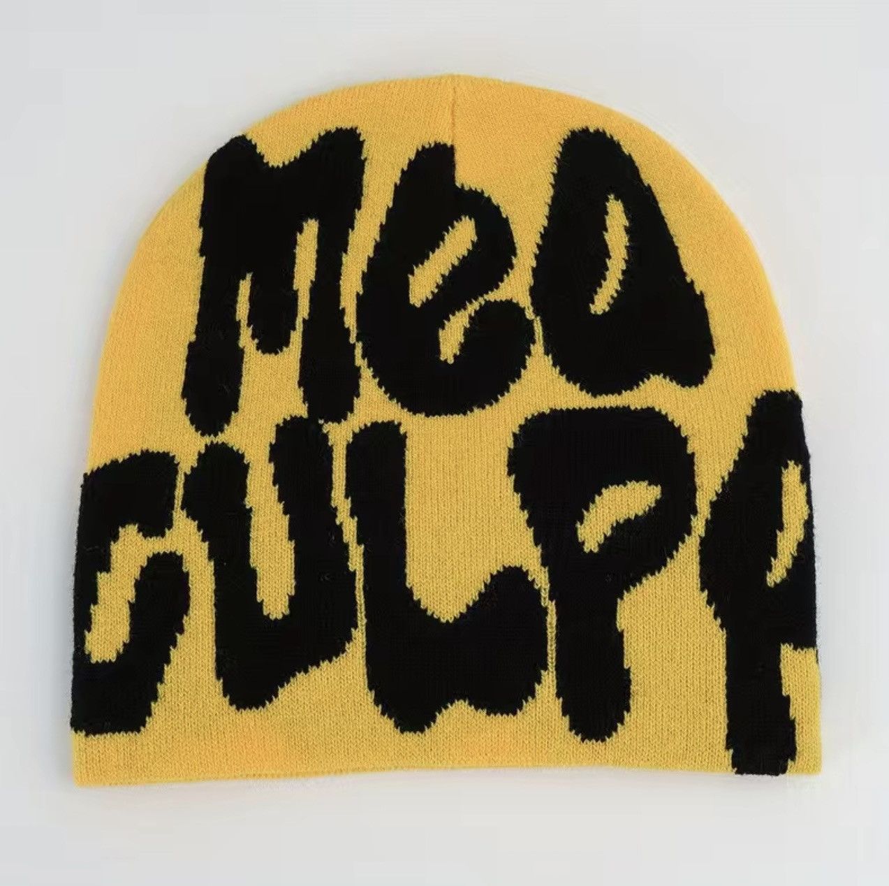 Hat Yellow & Black Mea Culpa Beanie Grailed