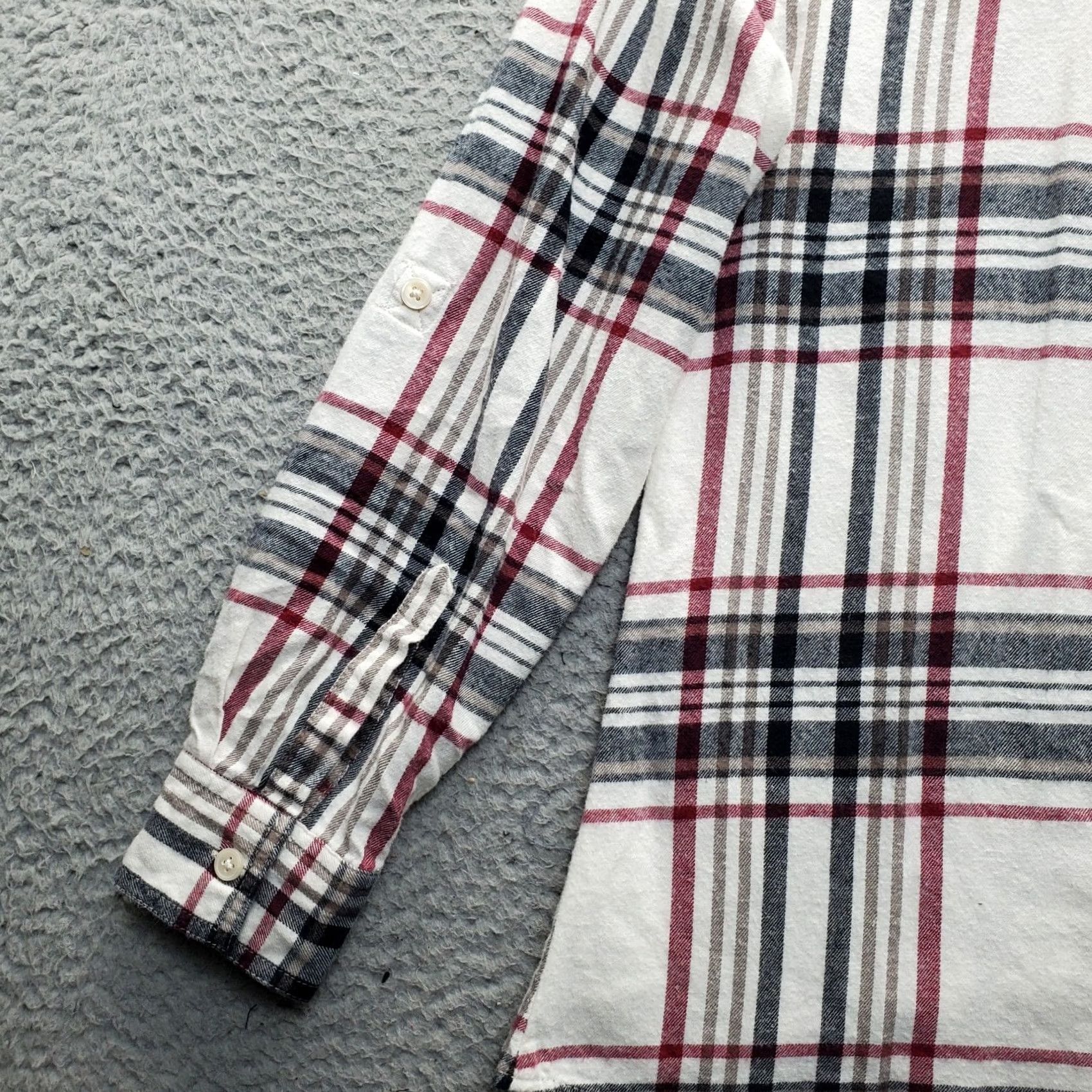 Style & Co Style & Co Shirt Women PM Multicolor Plaid Flannel Roll Tab Sleeve Collared Button Up Size M / US 6-8 / IT 42-44 - 7 Thumbnail