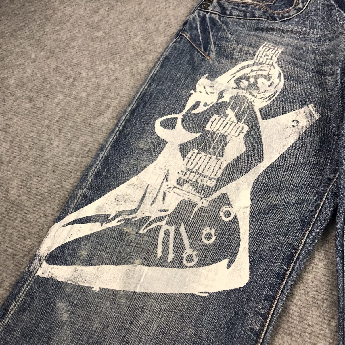Japanese Brand BACK NUMBER JAPANESE DISTRESSED ART DENIM PANTS 142 Size US 34 / EU 50 - 5 Thumbnail