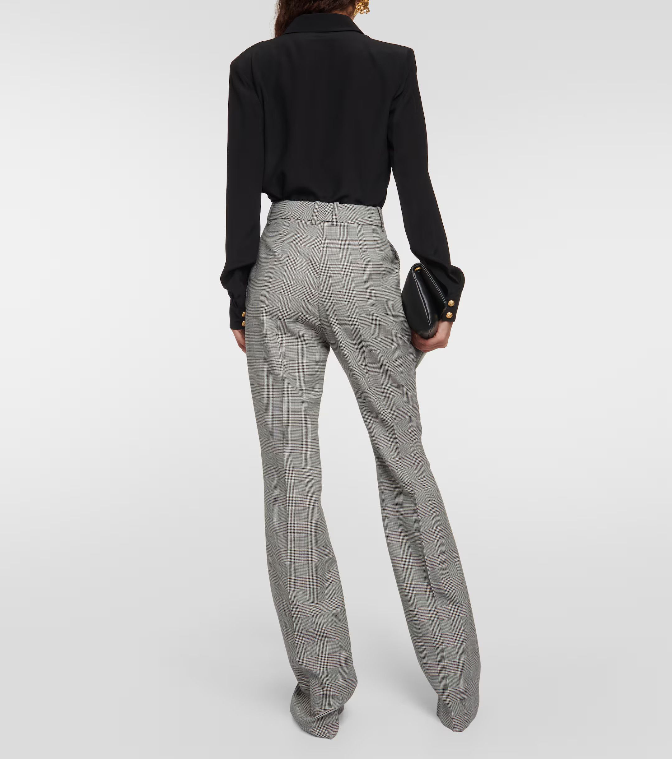 Balmain o1y0625 Checked Casual Pant in White/Gray Size 28" / US 6 / IT 42 - 4 Thumbnail