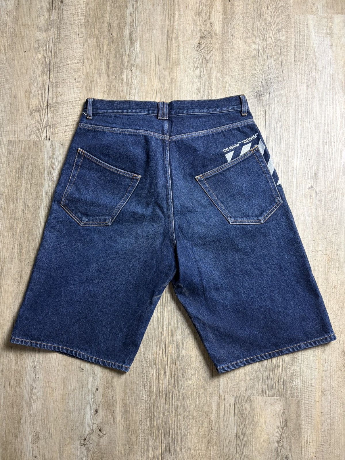 Off-White c/o VIRGIL ABLOH Blue Denim Shorts Size 33 Size US 34 / EU 50 - 2 Thumbnail