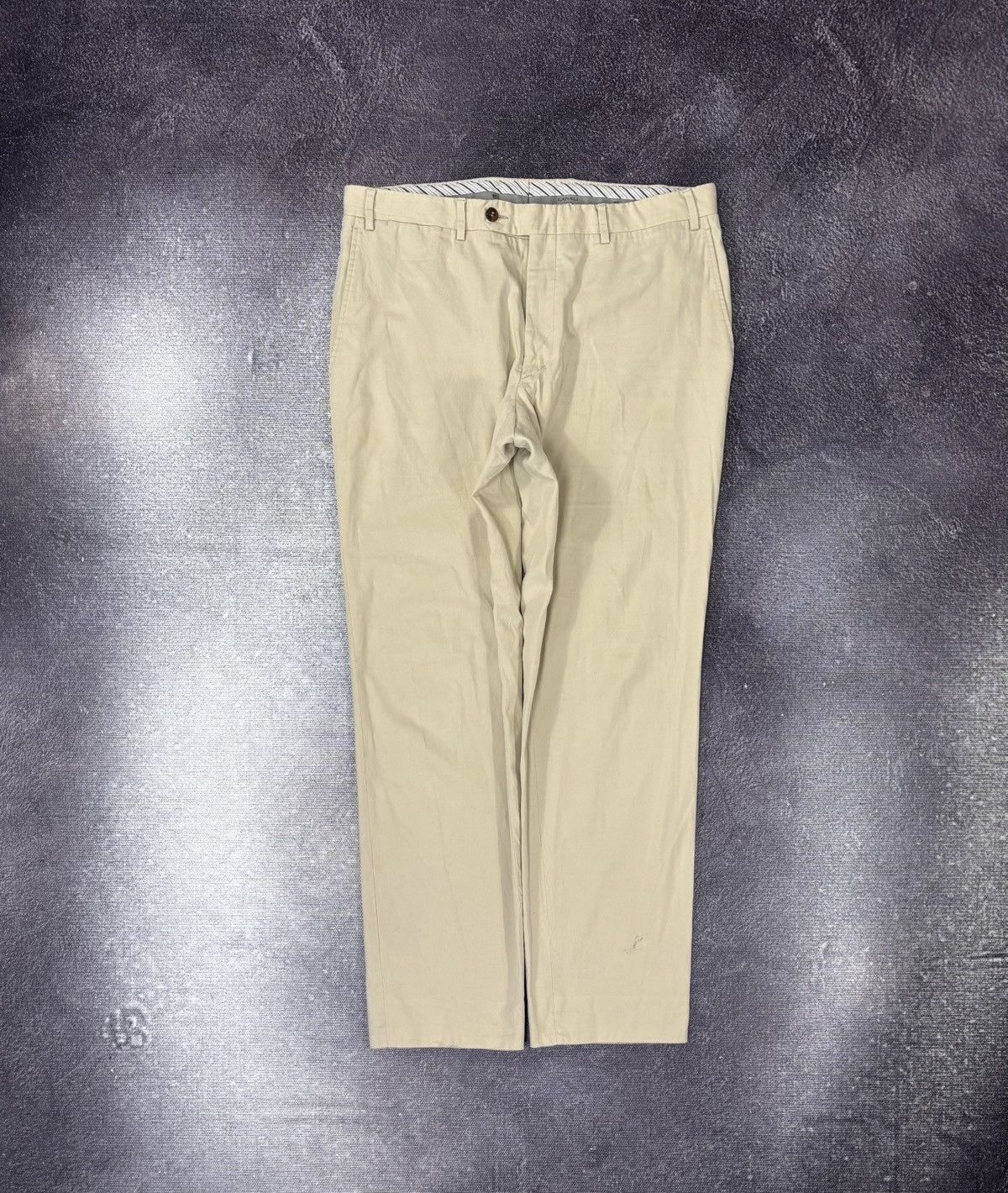 Canali Canali Men’s Ivory Cream Cotton Linen Stretch Chino Pants Size US 34 / EU 50 - 1 Thumbnail