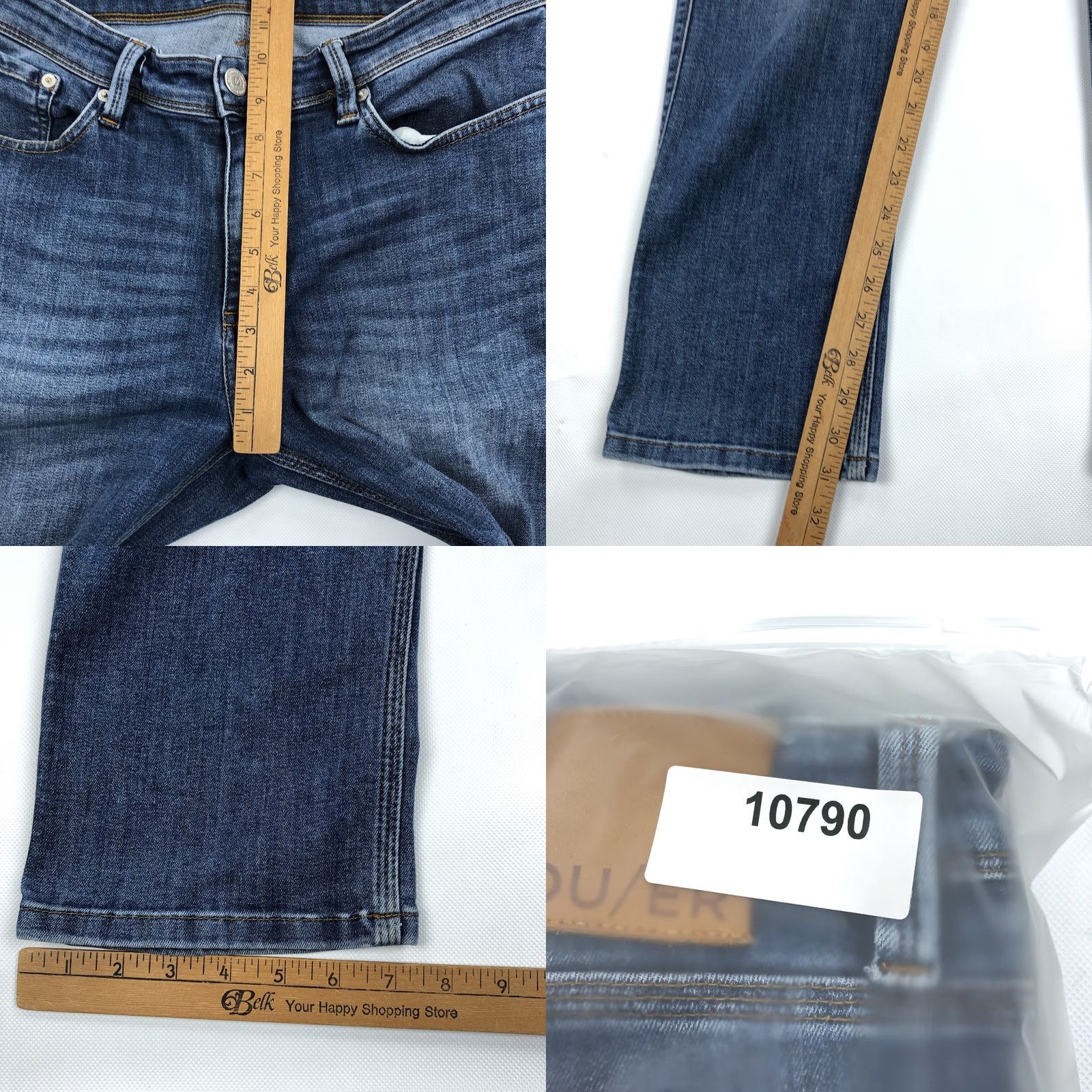Denime DU/ER L2X Jeans Men 34x32 Blue Denim Stretch Relaxed Taper 5-Pocket Casual Modern W Mens Size US 34 / EU 50 - 9 Thumbnail