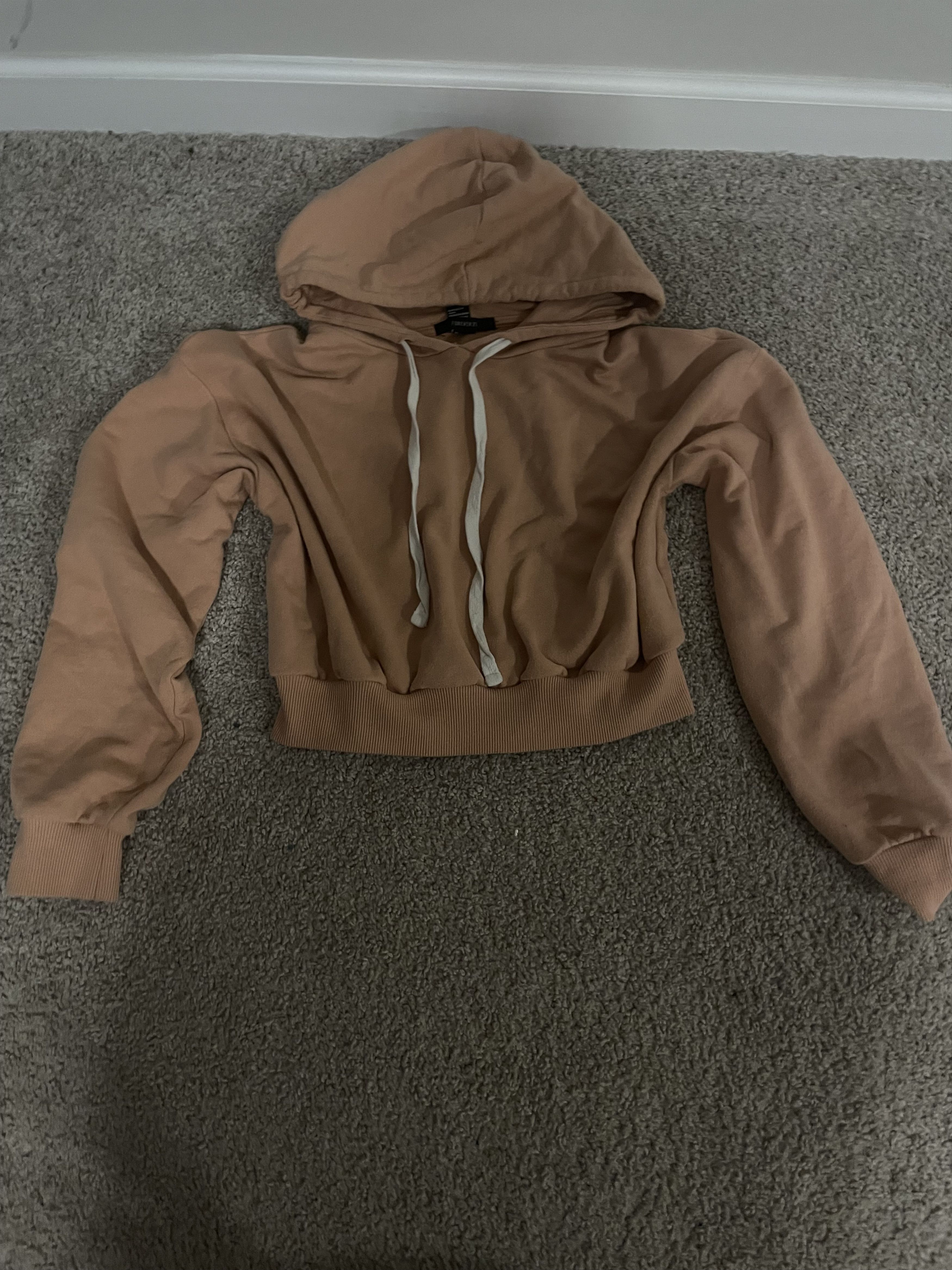 Forever 21 Pink/ Tan cropped hoodie Size M / US 6-8 / IT 42-44 - 1 Preview