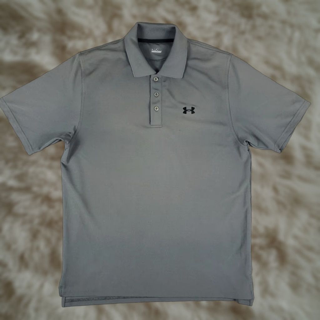 Under Armour Under Armour Polo Shirt Mens M Gray Casual Short Sleeve Polo Shirt Mens Gray Modern Logo 90s? Size US M / EU 48-50 / 2 - 1 Thumbnail