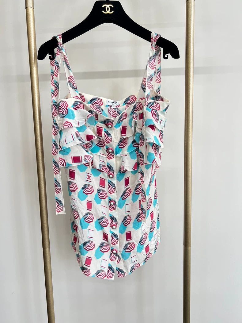 Chanel Beach series silk suspenders vest 2504-Nextarrow