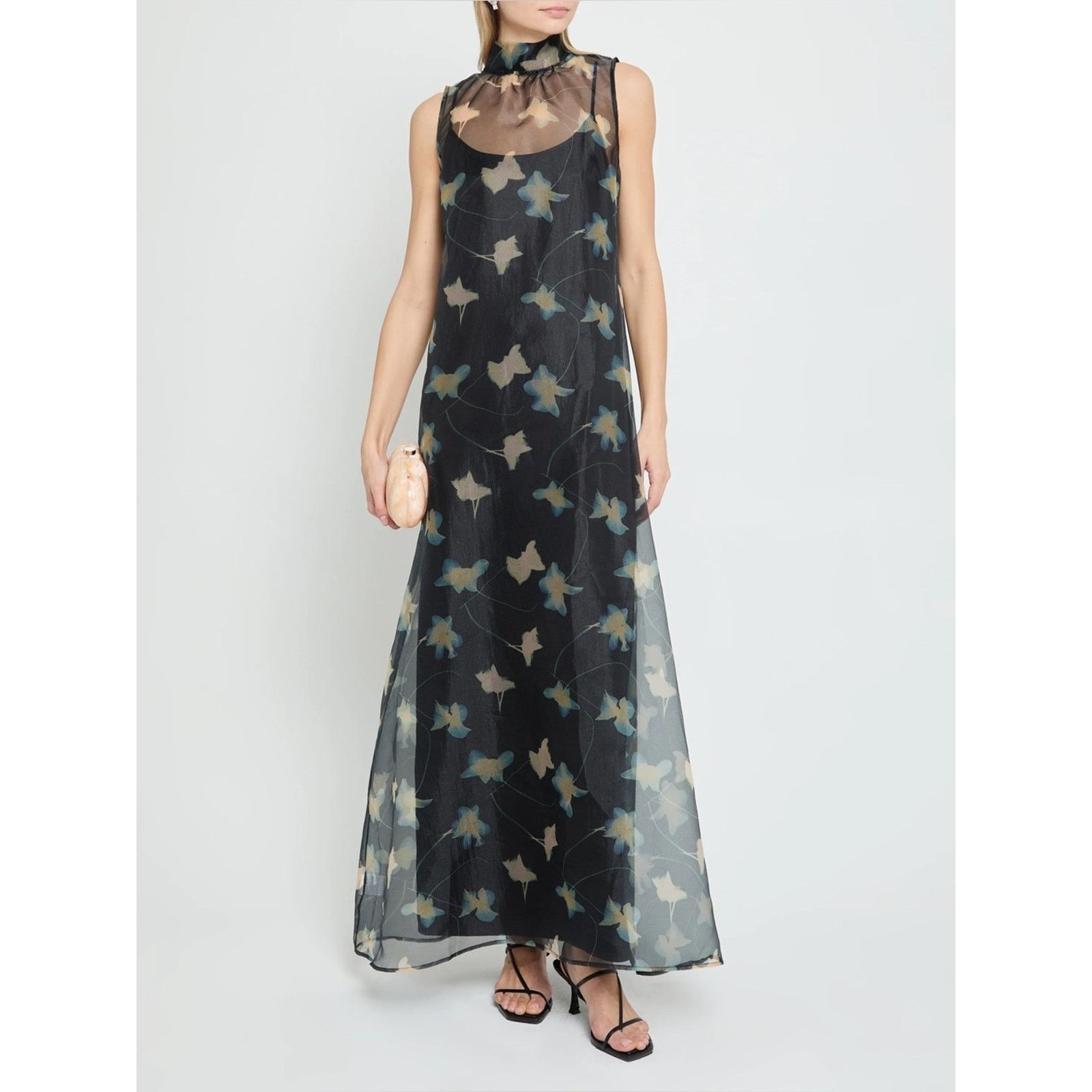 Staud STAUD Albee Black Sheer Maxi alette dress Mockneck small Size S / US 4 / IT 40 - 1 Thumbnail