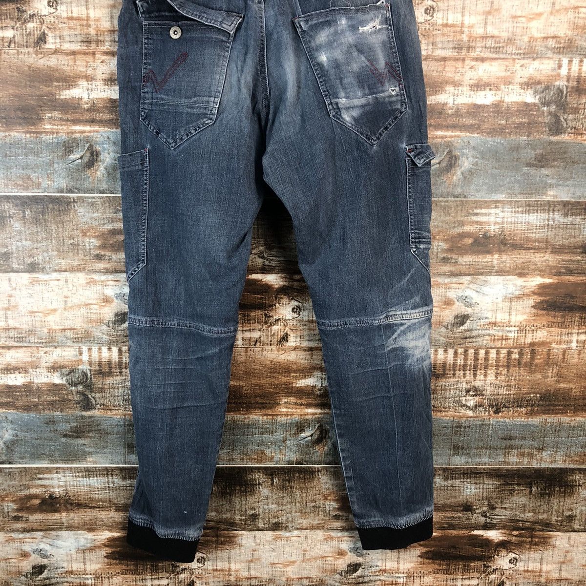 Japanese Brand Field Core Blue Distressed Denim Pants #A2106 Size US 32 / EU 48 - 17 Thumbnail