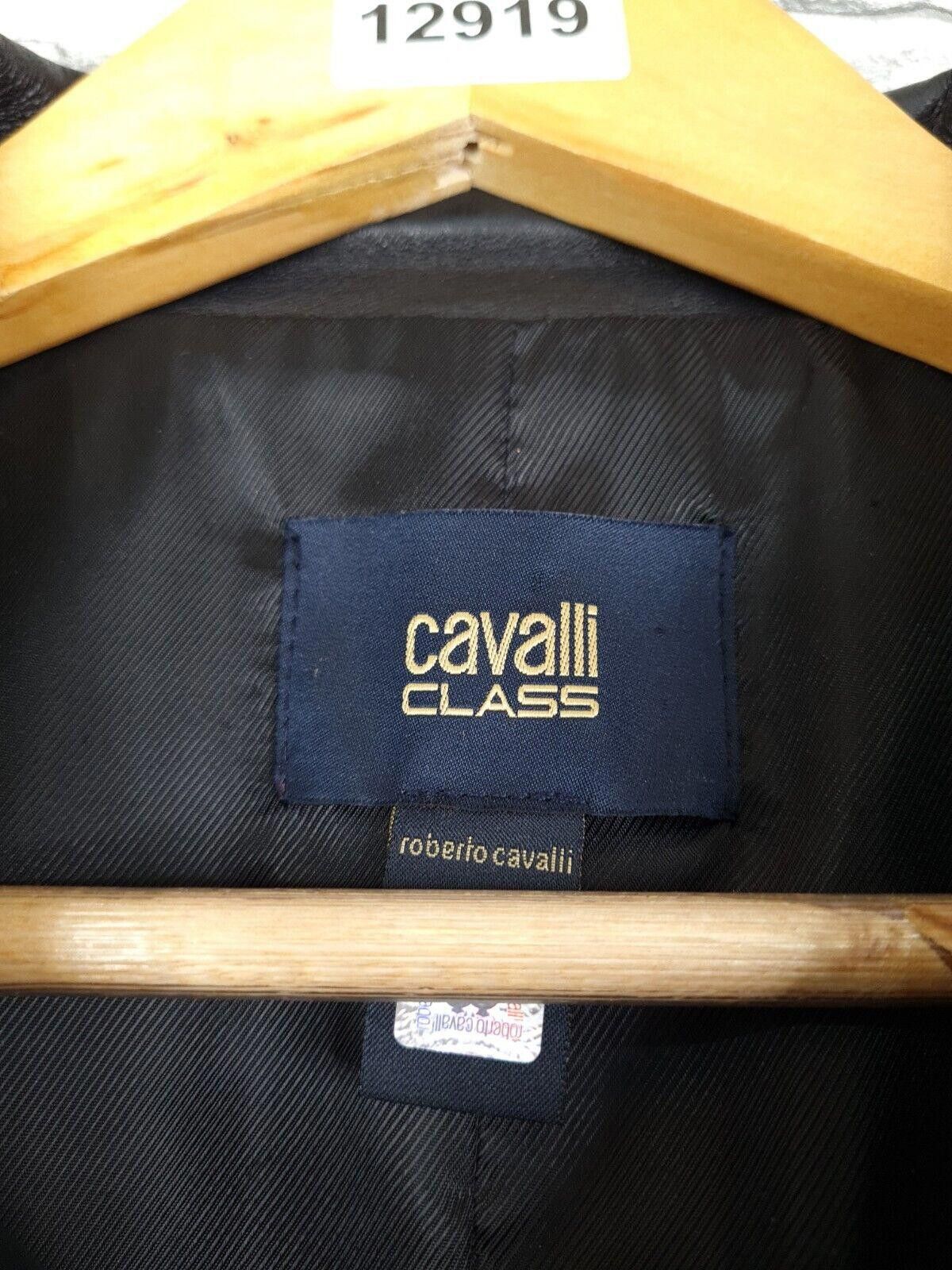Roberto Cavalli Cavalli Class Leather Jacket Uk 14 Black Rare Coat Size L / US 10 / IT 46 - 5 Thumbnail