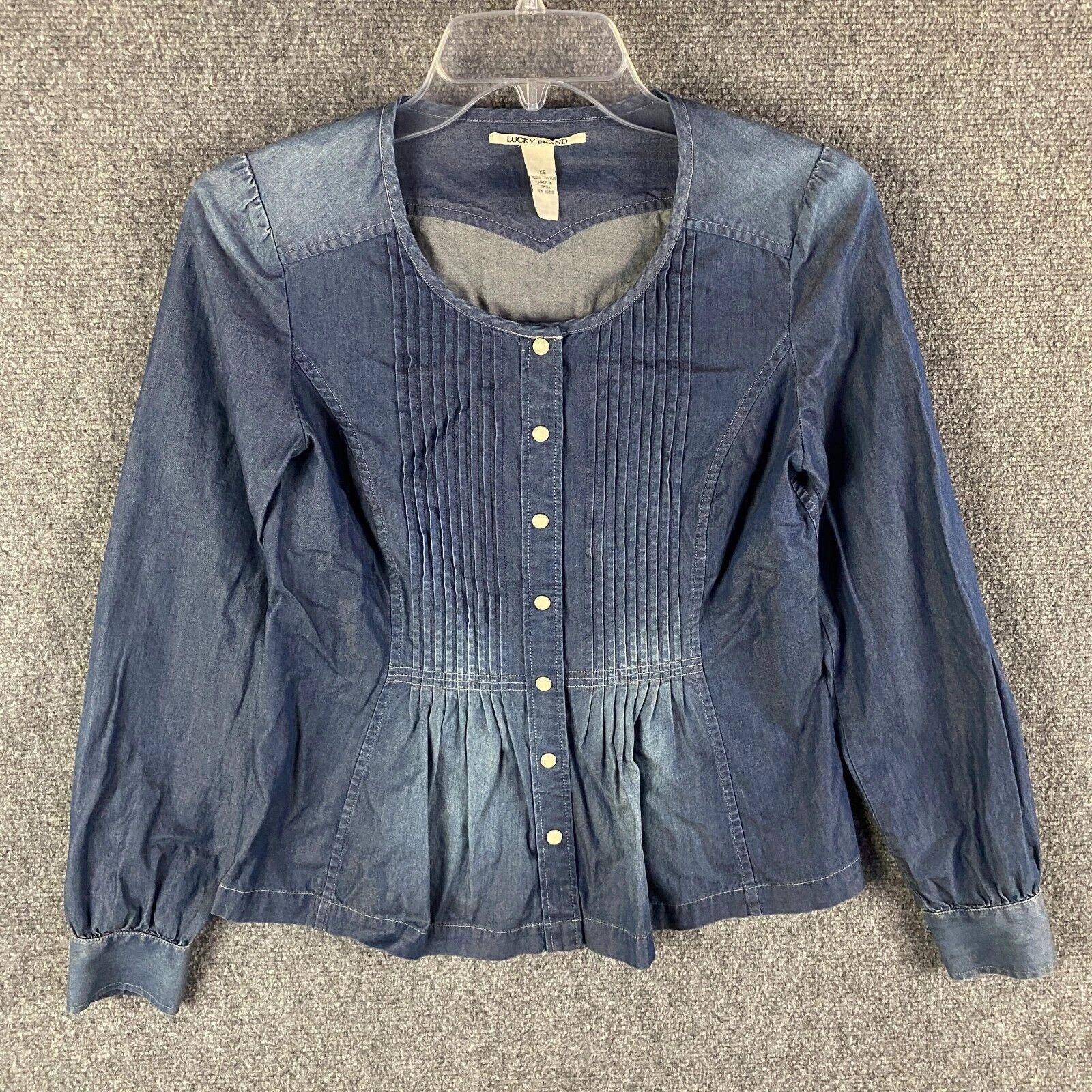 Lucky Brand Lucky Brand Top Women's XS Pearl Snap Long Sleeve Cotton Size XS / US 0-2 / IT 36-38 - 1 Thumbnail