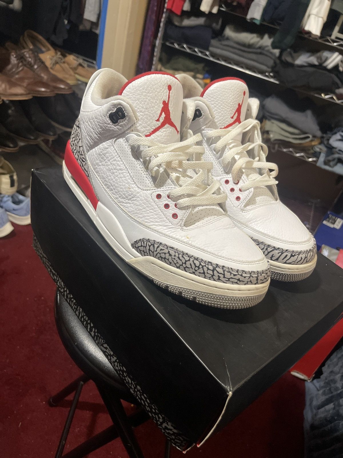 image of Air Jordan 3 Katrina Shoes in White, Men's (Size 13)