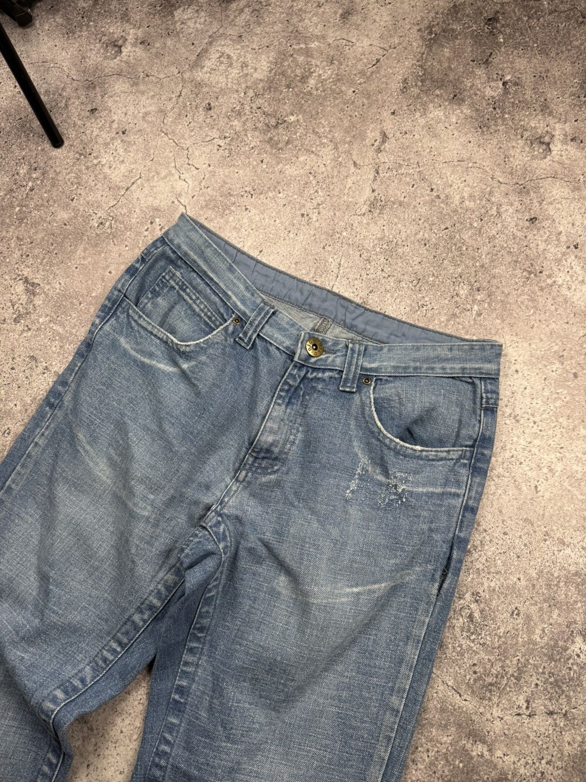 Japanese Brand Vintage Flared Distressed Jeans Japanesse Baggy Wide Y2K Size US 32 / EU 48 - 8 Thumbnail