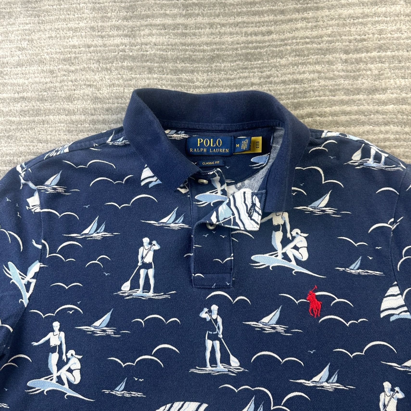 Polo Ralph Lauren Polo Ralph Lauren Shirt Mens Medium Blue Hawaiian All Over Print Pony Sailing Size US M / EU 48-50 / 2 - 3 Thumbnail