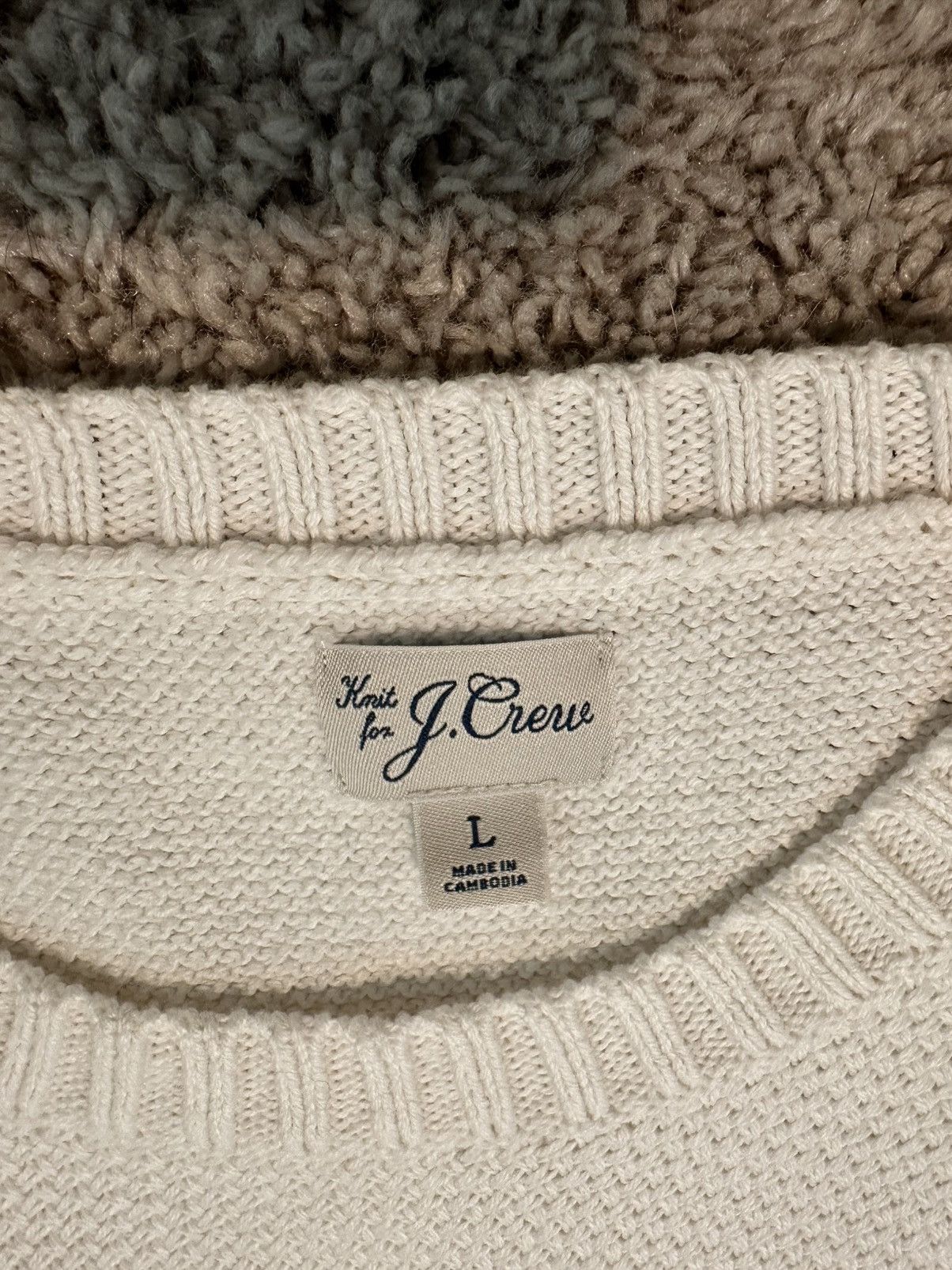 J.Crew Basket stitch cotton crewneck sweater Size US L / EU 52-54 / 3 - 3 Thumbnail