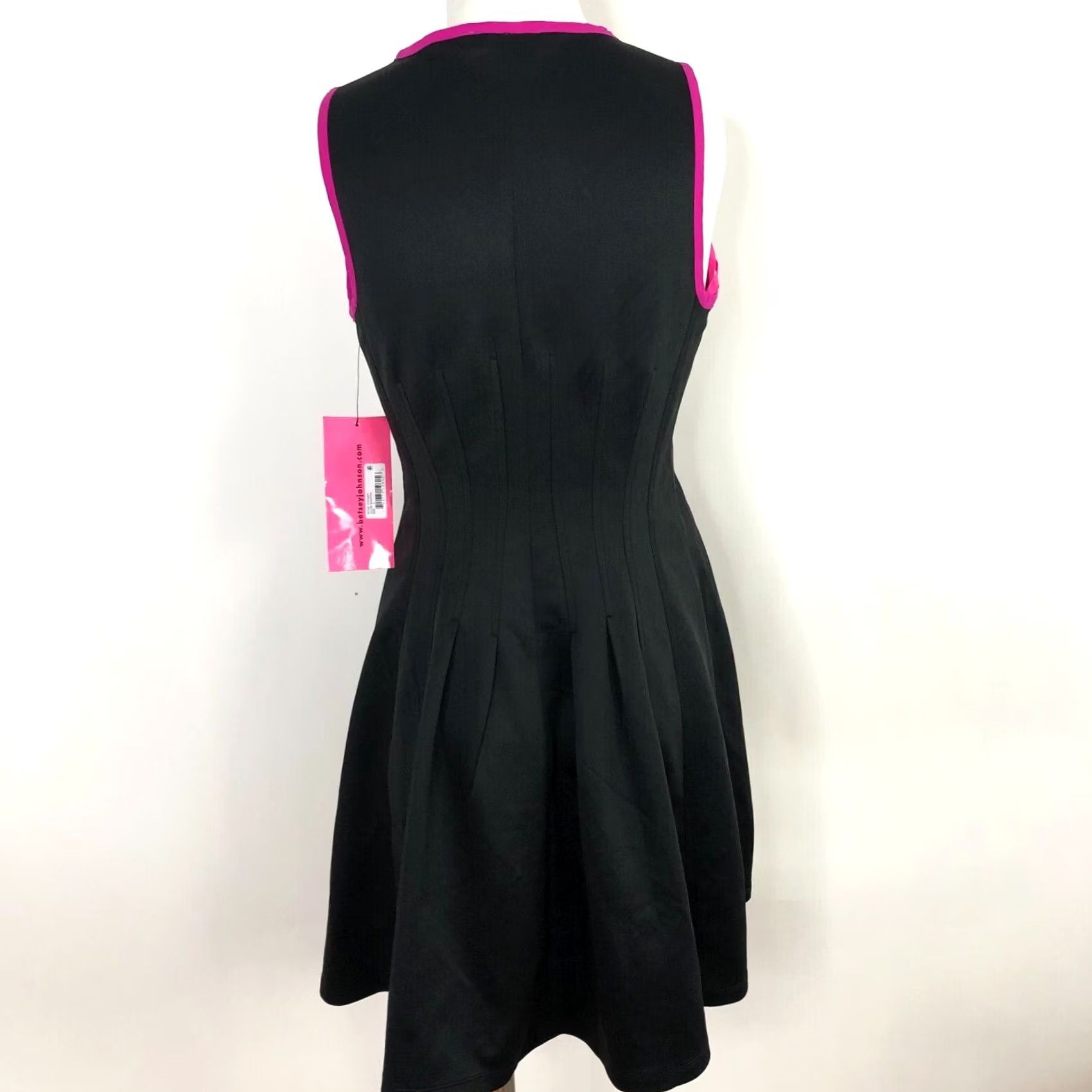 Betsey Johnson Betsey Johnson Dress Women's 4 A-Line Mid Length Sleeveless Zip Black Pink NEW Size S / US 4 / IT 40 - 4 Thumbnail
