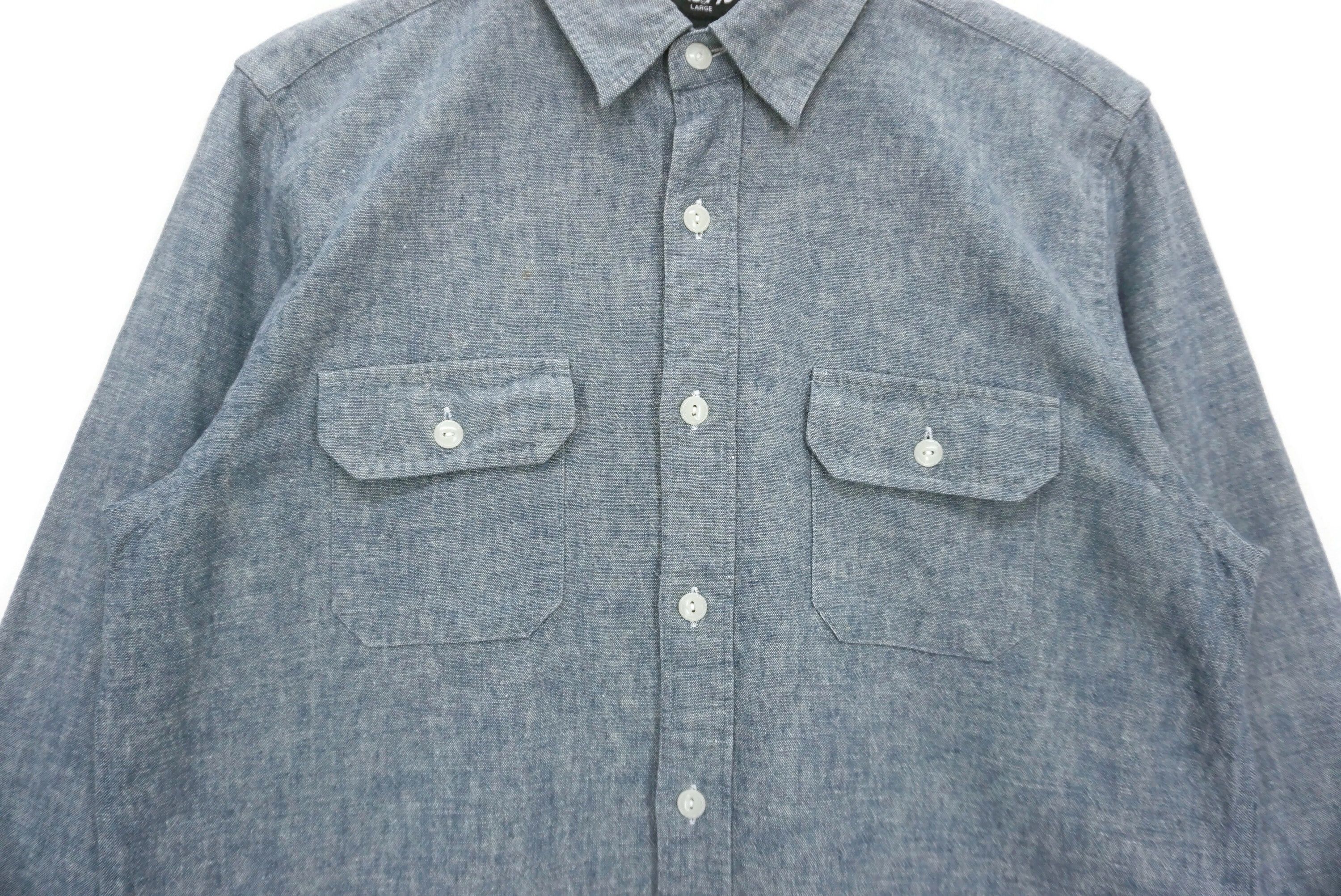 Japanese Brand KiksTyo Western Shirt Scripted Embroidery Flax Blend Shirt Size US L / EU 52-54 / 3 - 5 Thumbnail