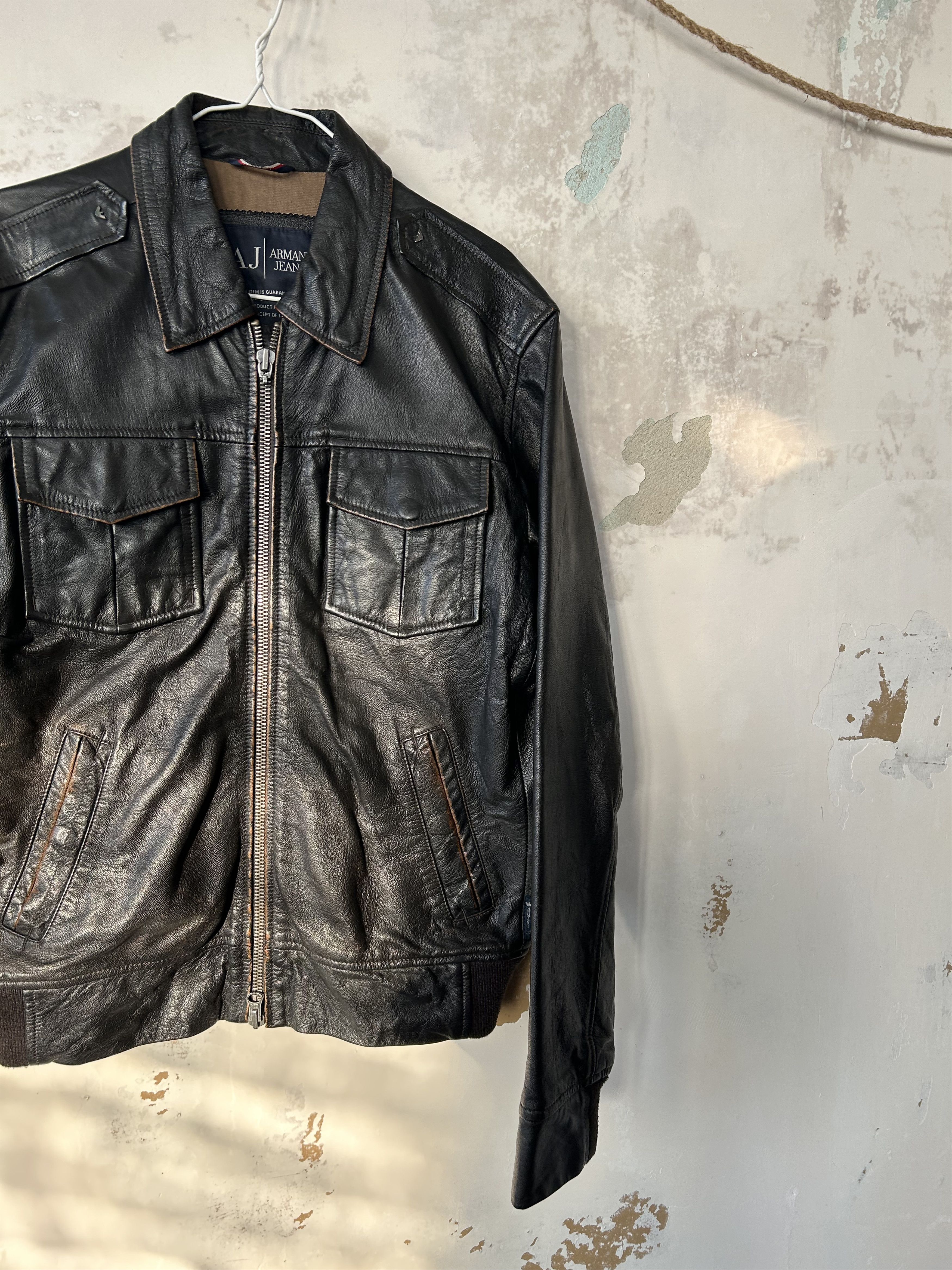 Armani Armani Jeans Leather Jacket Men size M Size US M / EU 48-50 / 2 - 2 Thumbnail