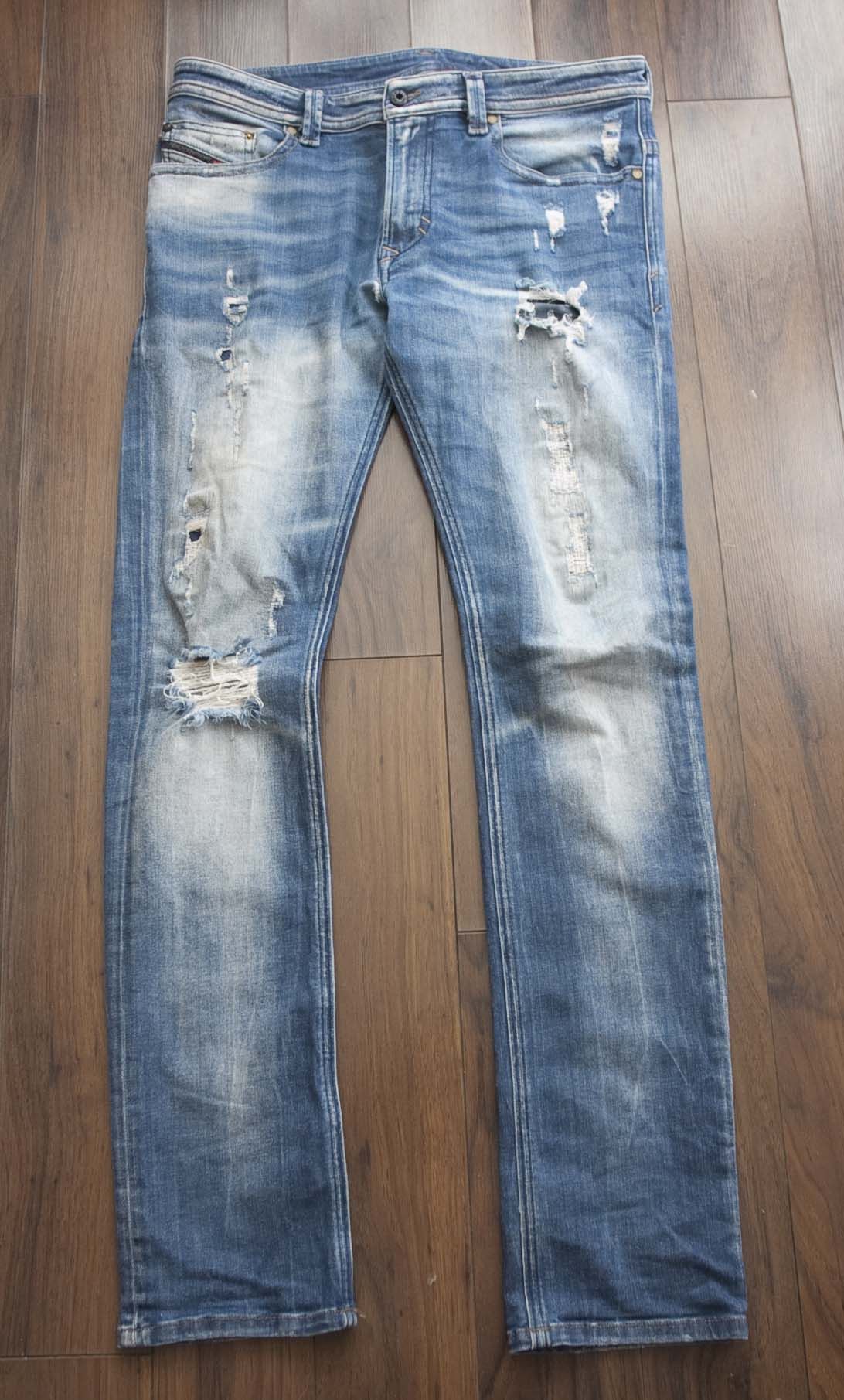 Diesel Diesel Jeans Thavar Distressed Destroy Size 33x32 Blue | Grailed