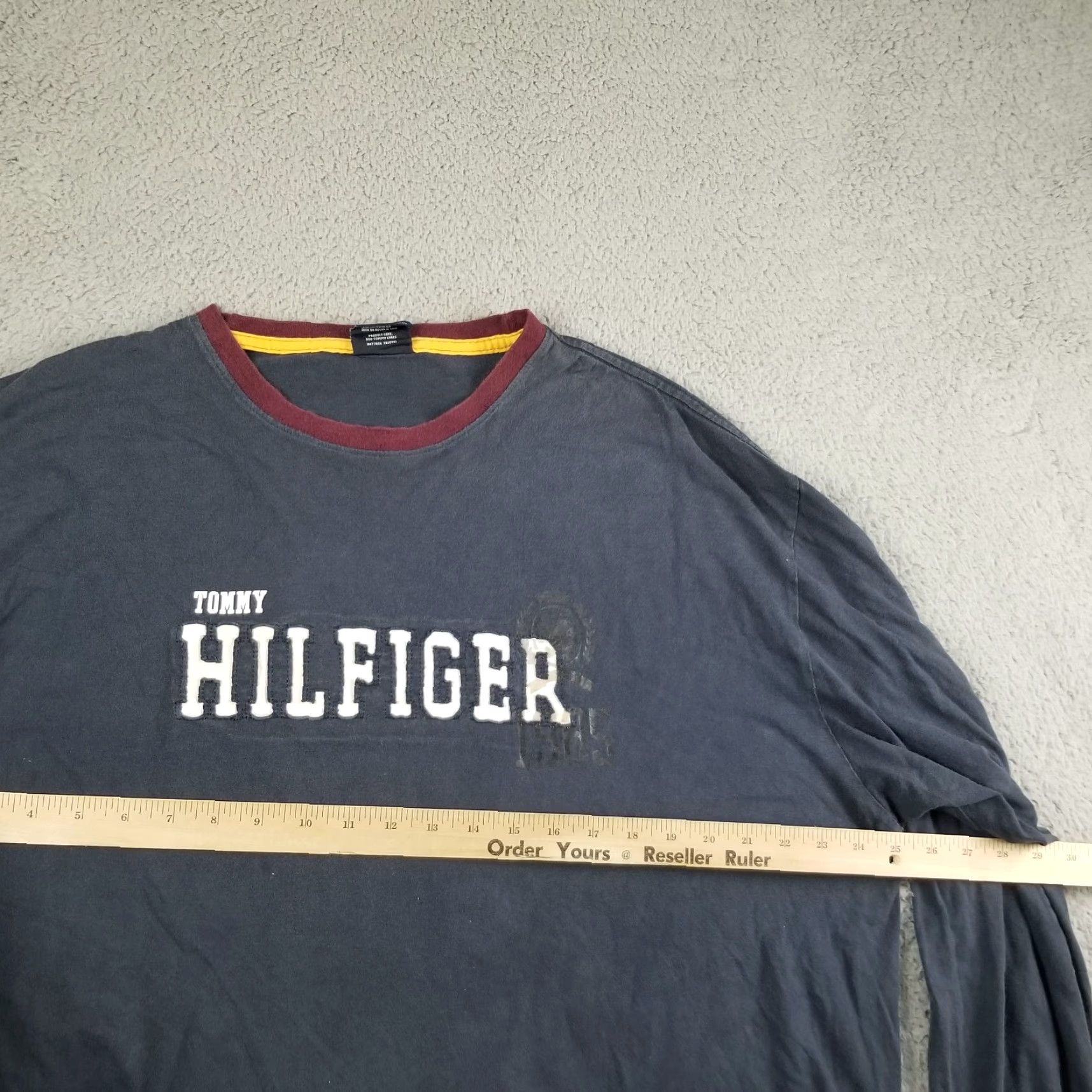 Tommy Hilfiger VINTAGE Tommy Hilfiger T-Shirt Mens XXL Blue Long Sleeve 90s Cotton Knit Fashion Size US XXL / EU 58 / 5 - 6 Thumbnail