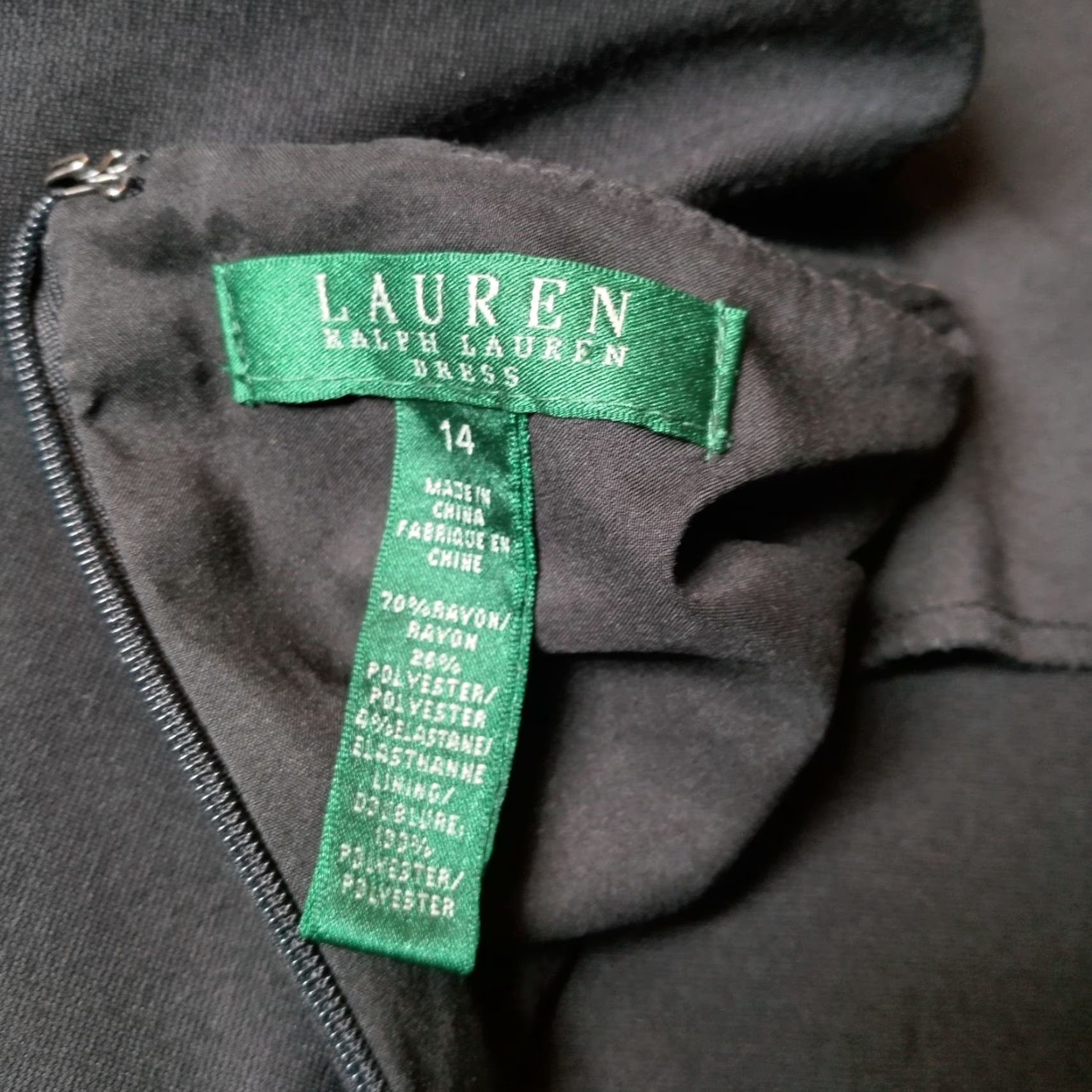 Ralph Lauren VINTAGE Lauren Ralph Lauren Sheath Dress Size 14 Black Stretch Rayon 3/4 Sleeve Square Neck Classic Professional Womens Size XL / US 12-14 / IT 48-50 - 7 Thumbnail