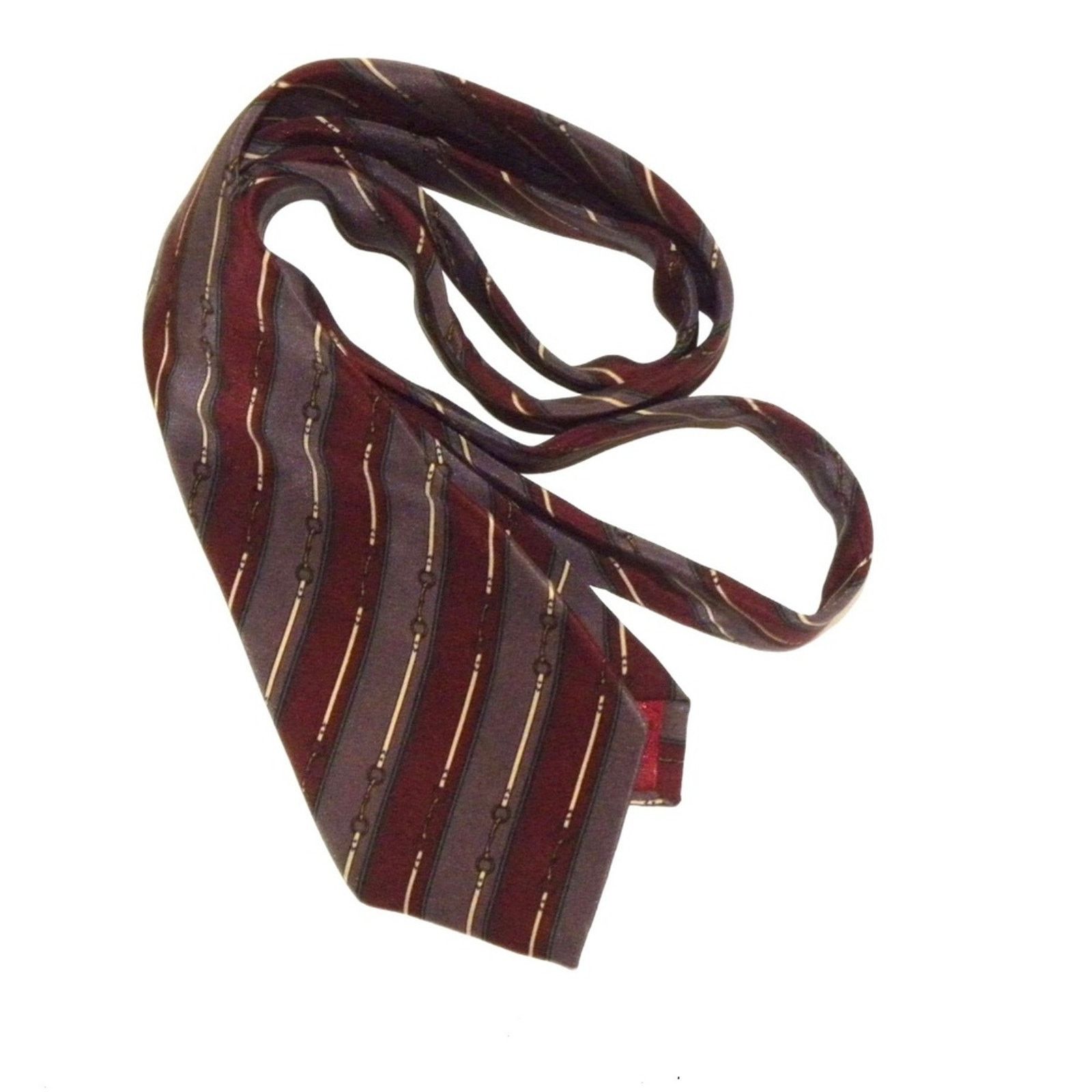 Geoffrey Beene × Vintage VTG 70s Italian Silk EQUESTRIAN Tie Mauve Burgundy Size ONE SIZE - 3 Thumbnail