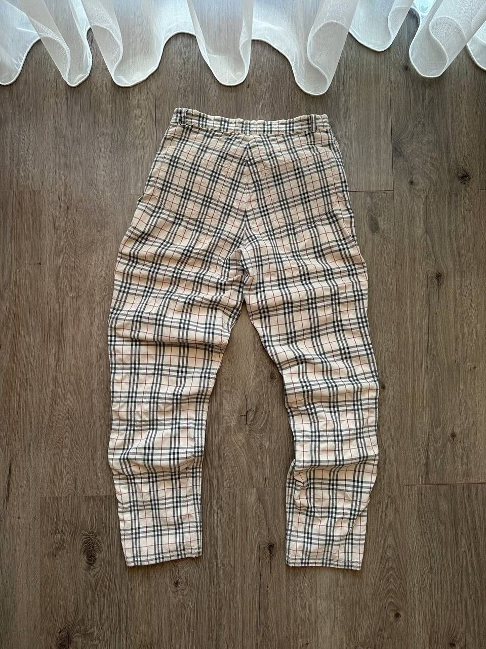 Burberry × Vintage Vintage Burberry Beige Nova Check Pants Size US 31 - 16 Thumbnail