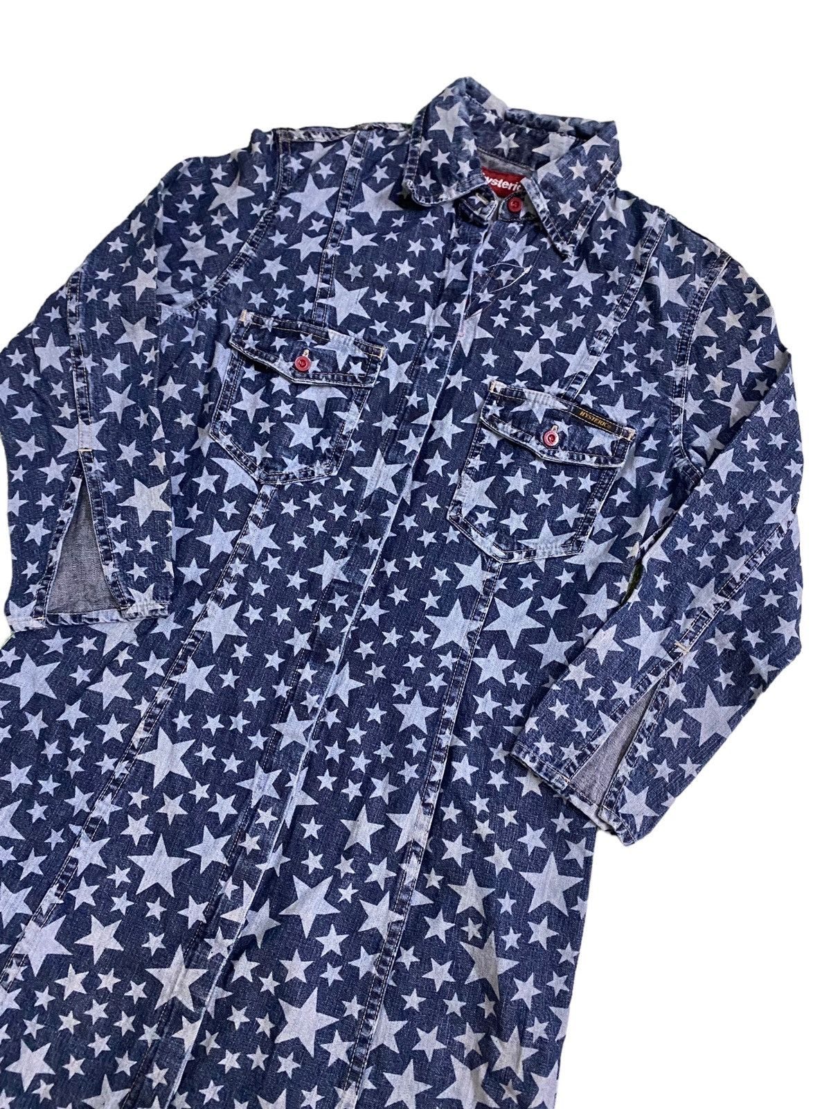 Hysteric Glamour 💥Vintage Hysteric Glamour Star Overprint Denim Dress Size XS / US 0-2 / IT 36-38 - 5 Thumbnail