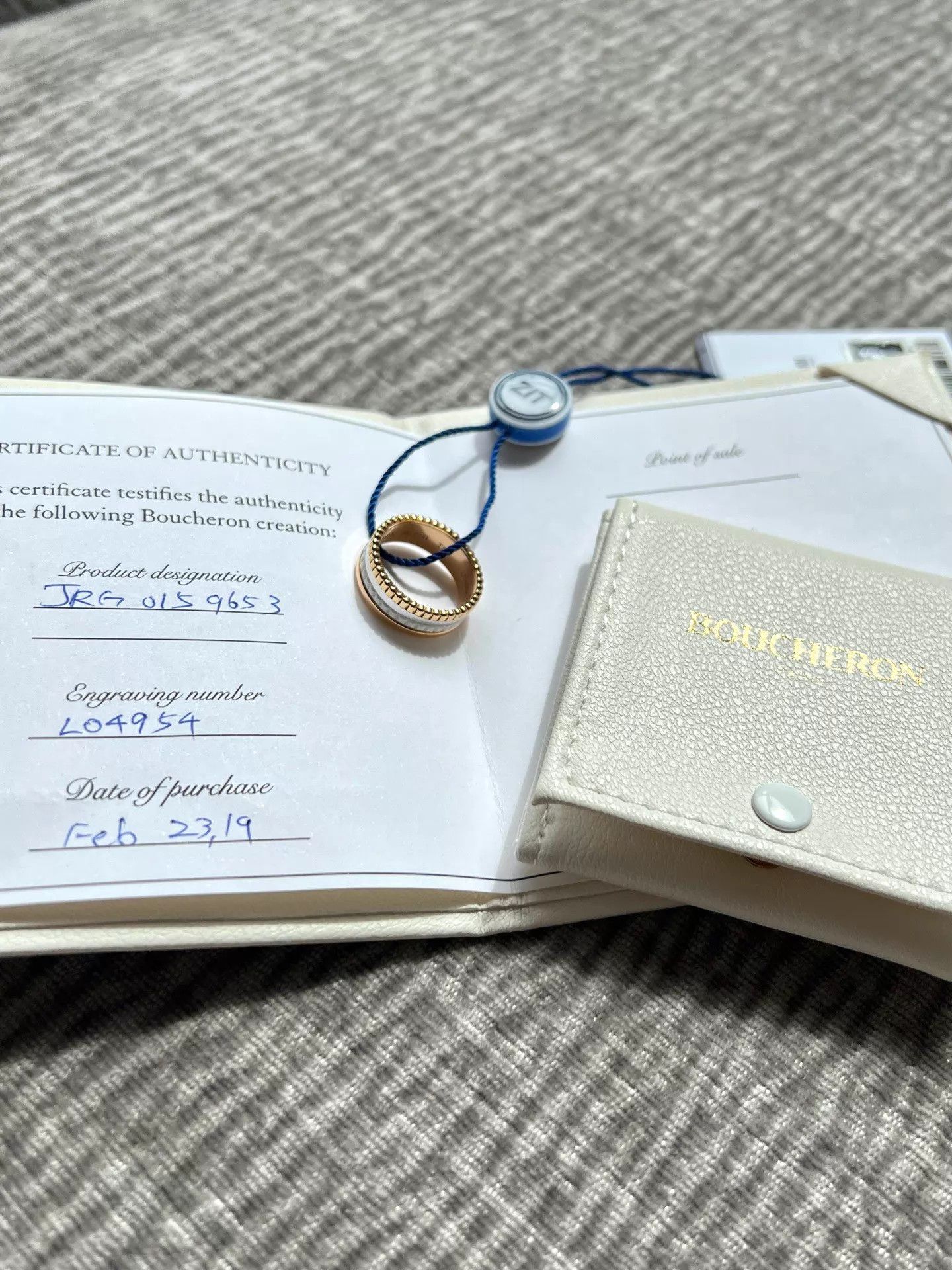Other Boucheron White Ceramic 18k Ring 53 2019 Card Size ONE SIZE - 3 Thumbnail