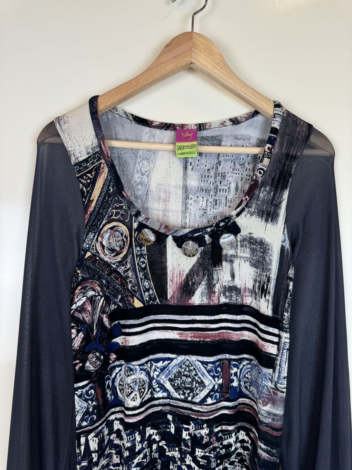 Hysteric Glamour Save the queen mesh sleeves rundholz Style long blouse tunic Size L / US 10 / IT 46 - 3 Thumbnail