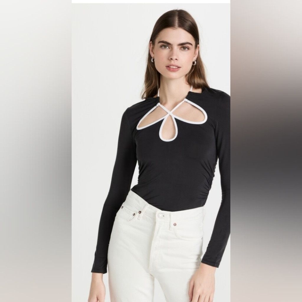 Jonathan Simkhai Jonathan Simkhai Black Adjustable Cut Out Long Sleeve Top Size M / US 6-8 / IT 42-44 - 2 Thumbnail