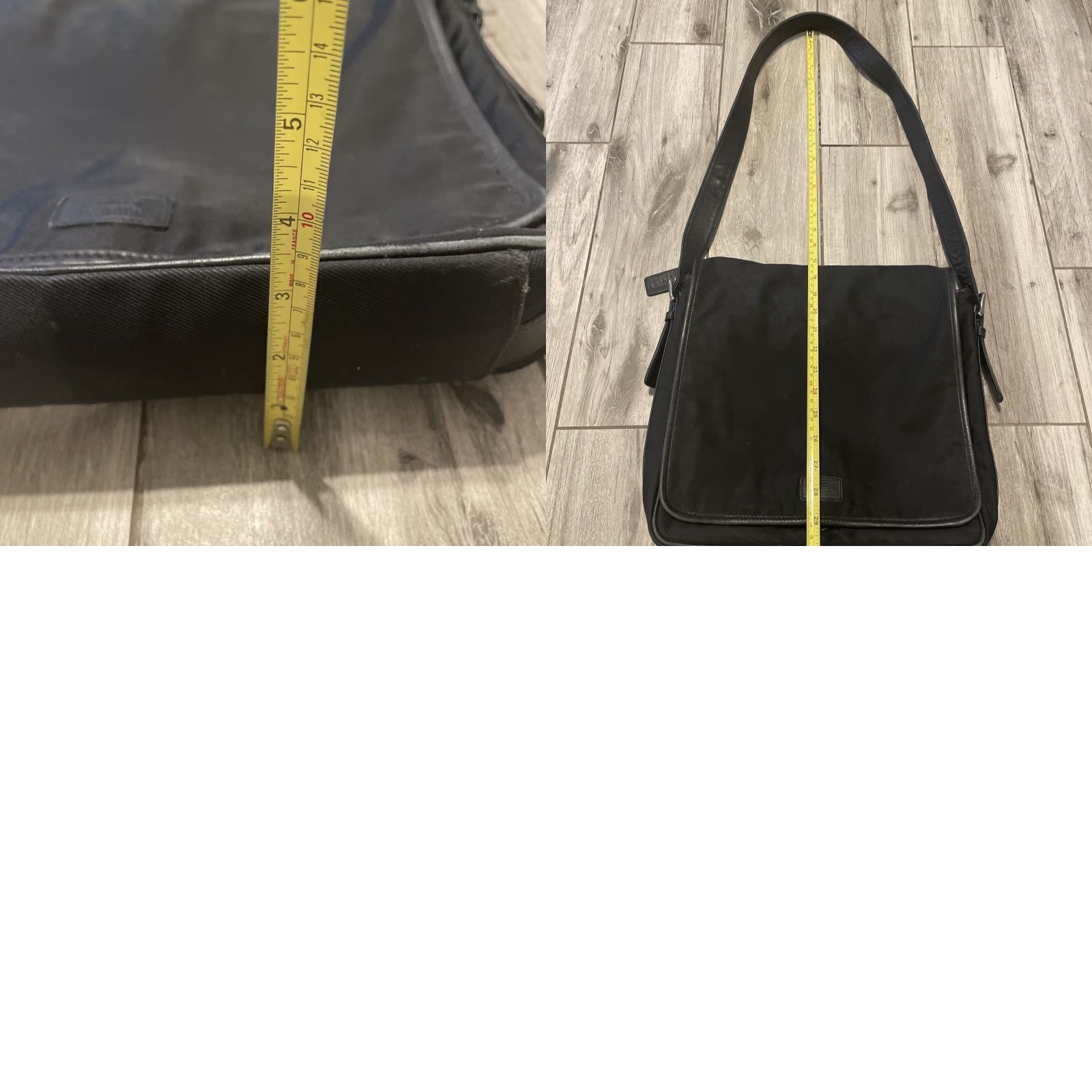 Coach VINTAGE COACH Messenger Bag Black Canvas Leather Envelope Portfolio Unisex Women Adults 5109 Size ONE SIZE - 10 Thumbnail