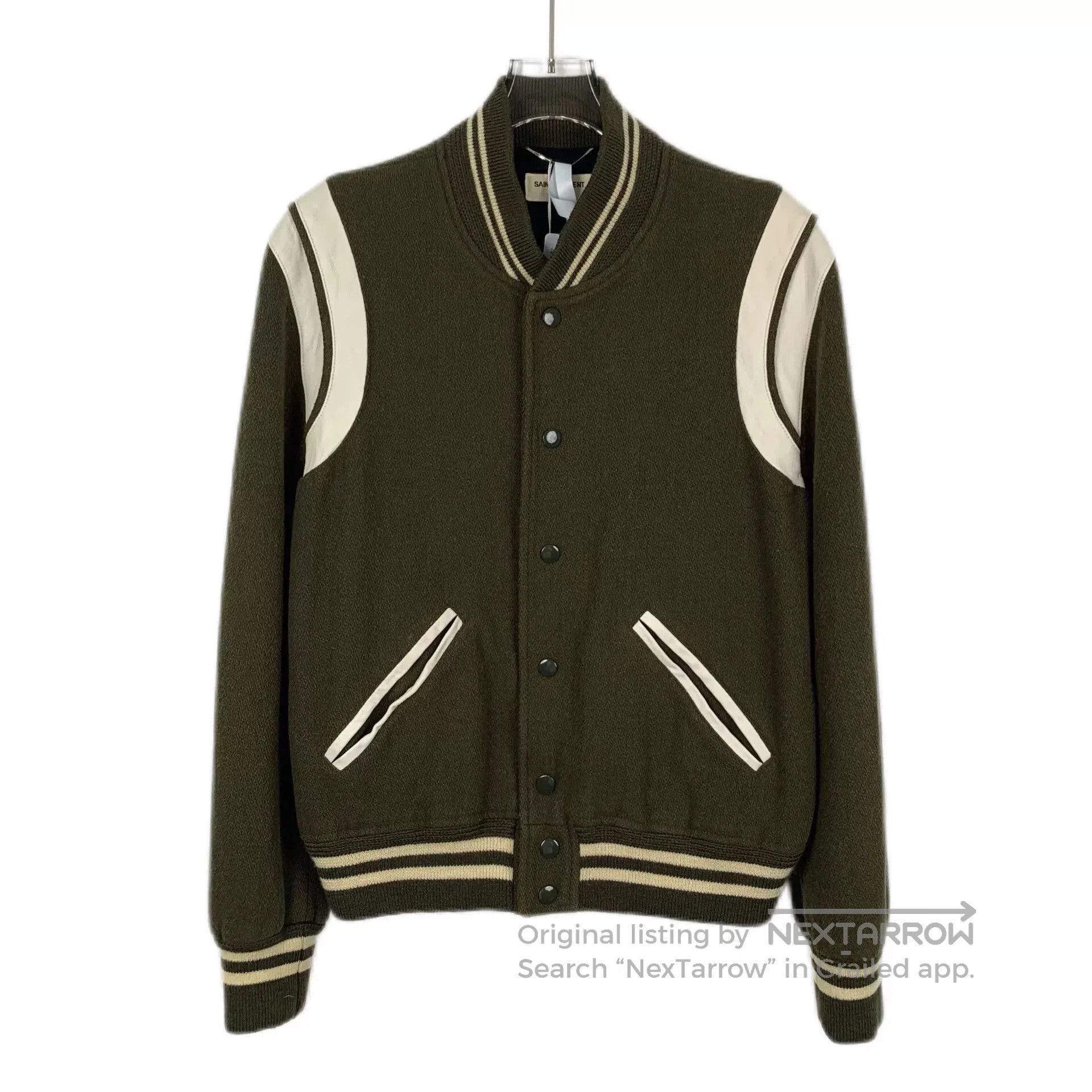 Saint Laurent Paris Saint Laurent Green Varsity Jacket. Size US S / EU 44-46 / 1 - 1 Thumbnail
