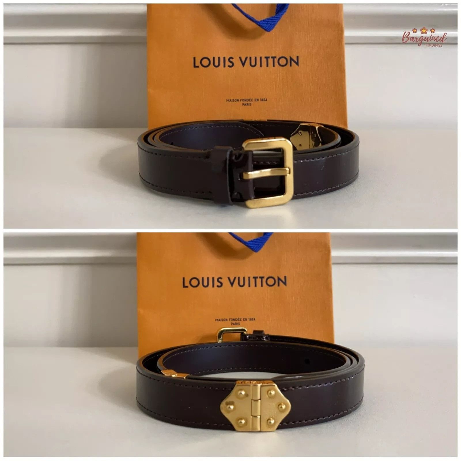 Louis Vuitton Louis Vuitton Amaranto Monogram Vernis Leather Gold Belt Size ONE SIZE - 2 Thumbnail