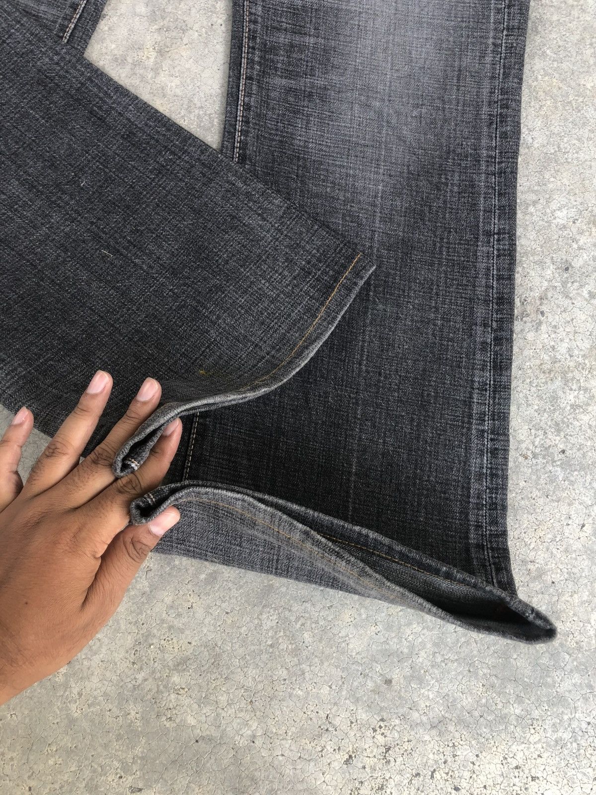 If Six Was Nine Japanese GL Heart Flared Jeans Distressed Denim Size US 33 - 13 Thumbnail