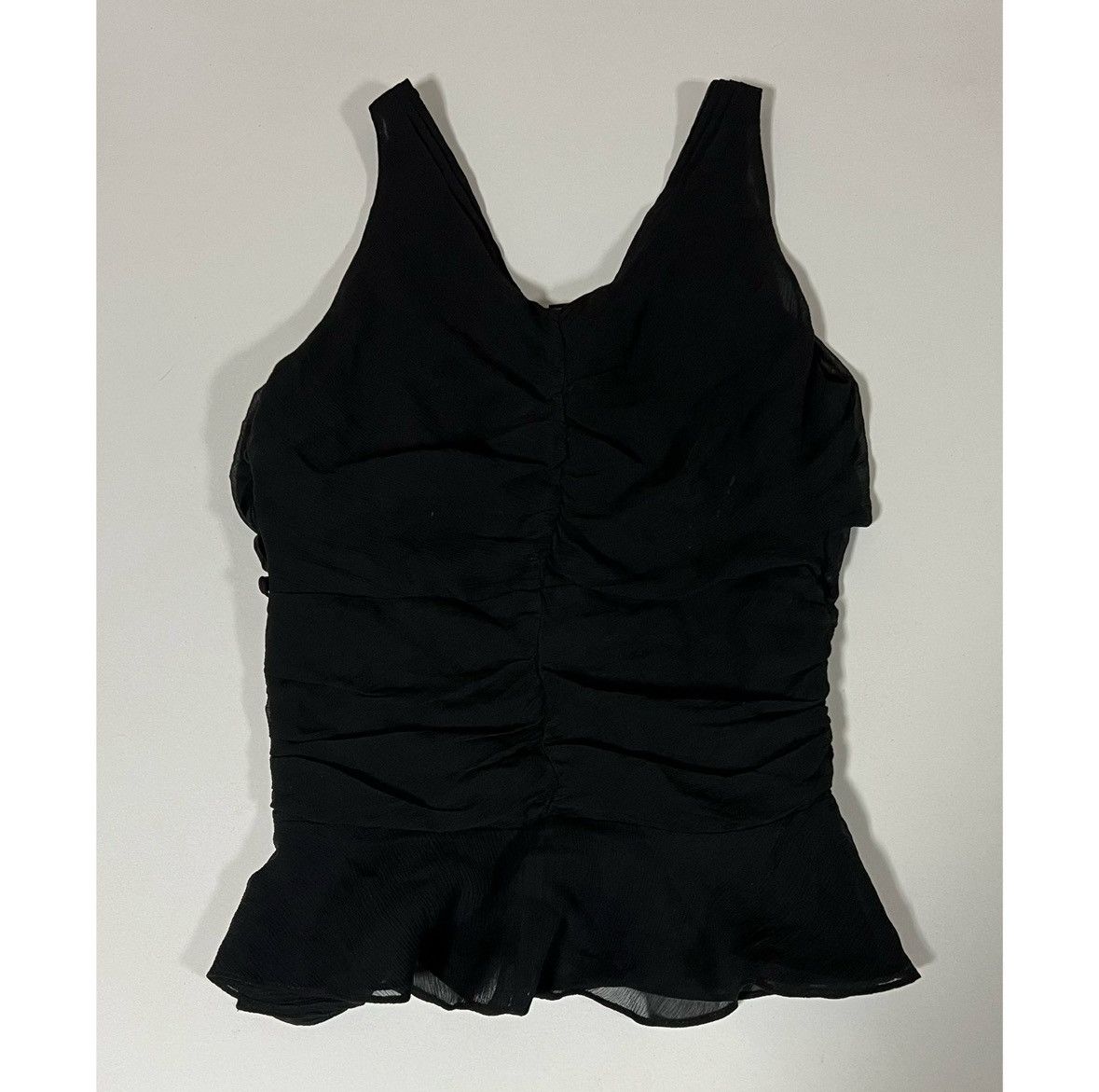 Express Express Black Rouched Peplum Tank Top Shirt Blouse Size 6 🖤 Size M / US 6-8 / IT 42-44 - 4 Thumbnail