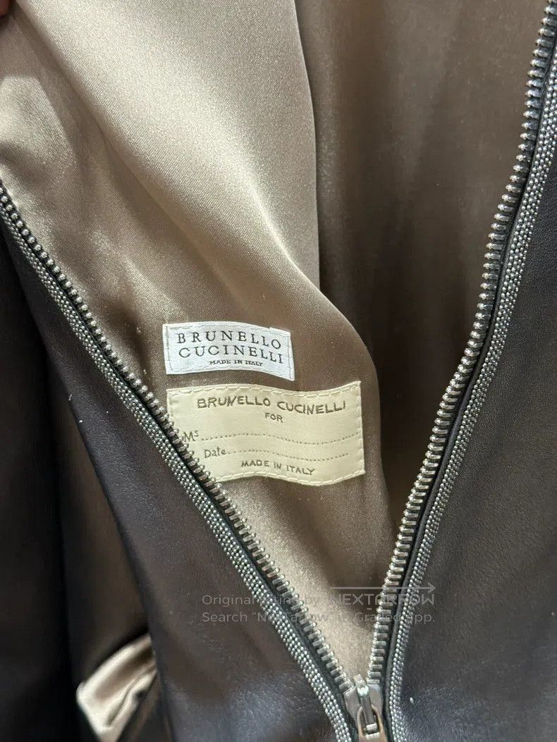 Brunello Cucinelli Brunello Cucinelli Black lambskin jacket, classic loose si Size XS / US 0-2 / IT 36-38 - 5 Thumbnail