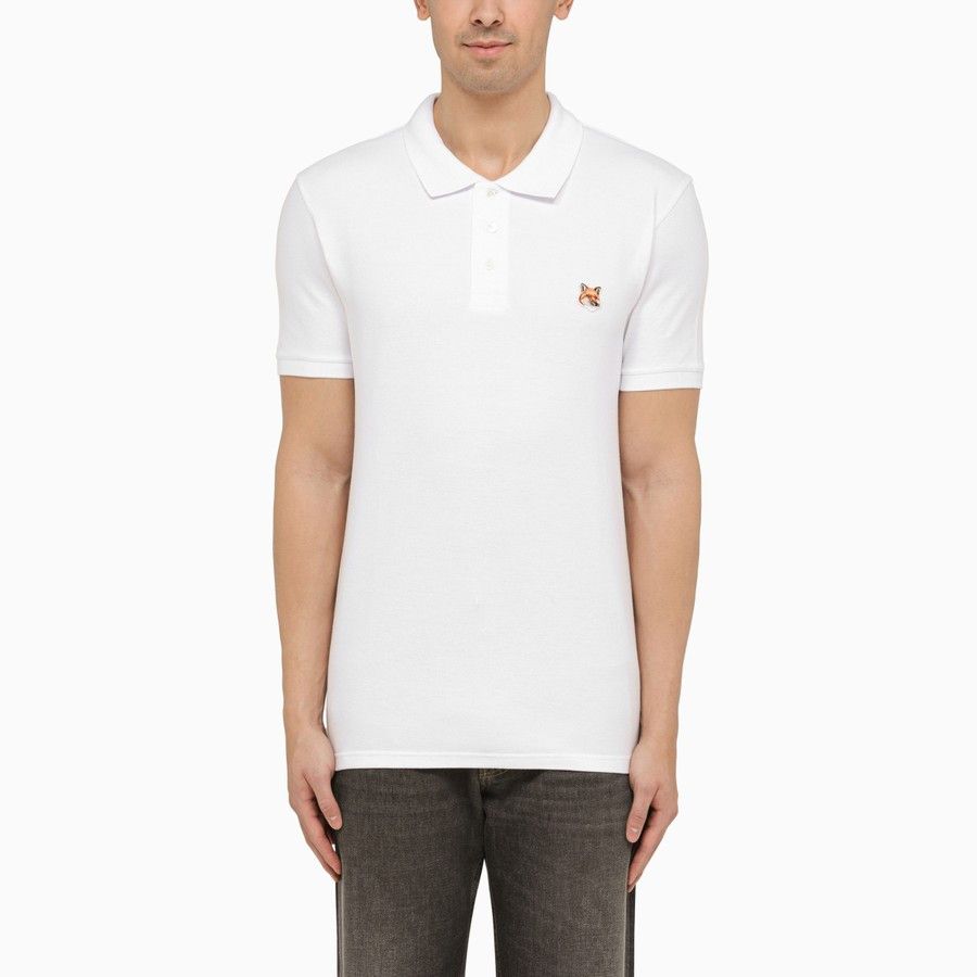 image of Maison Kitsune O1D2Blof0424 Logo Polo Shirts In White, Men's (Size Small)