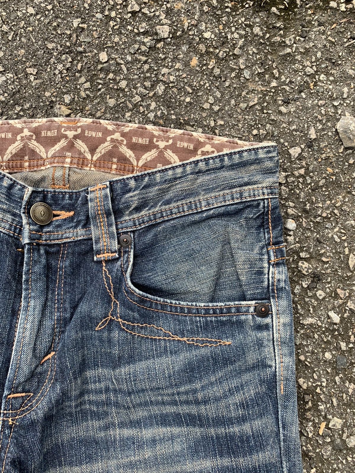 Japanese Brand FLARE💥 EDWIN XV NAVAJO PUNK STYLE MUDMAX WASHED DENIM☠️🎌 Size US 32 / EU 48 - 13 Thumbnail