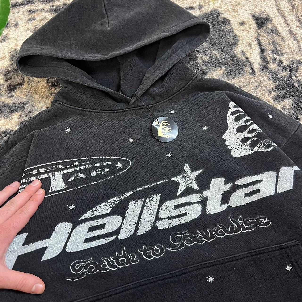 HELLSTAR Hellstar Racer Space Grey Hoodie Baggy Boxy Fit Full Print Size US M / EU 48-50 / 2 - 5 Thumbnail