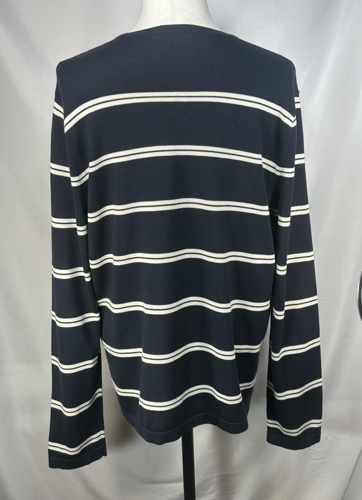 Banana Republic Banana Republic Striped 100% Pima Cotton Sweater Blue Men XL Size US XL / EU 56 / 4 - 2 Thumbnail