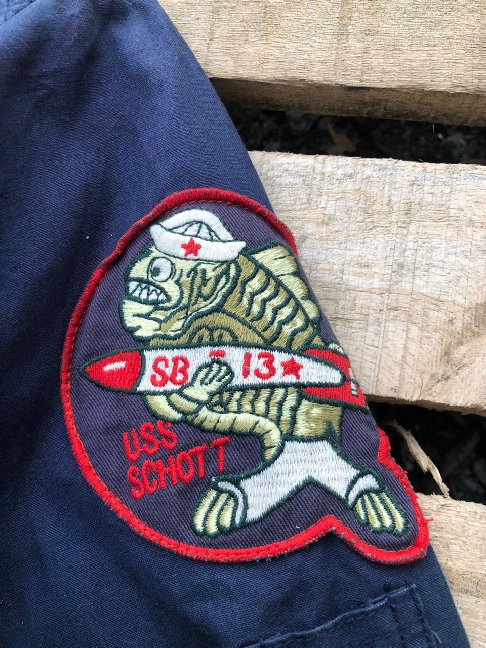 Schott Vintage Schott NYC "USS Schott" Patch Style Bomber Jacket Size US S / EU 44-46 / 1 - 6 Thumbnail