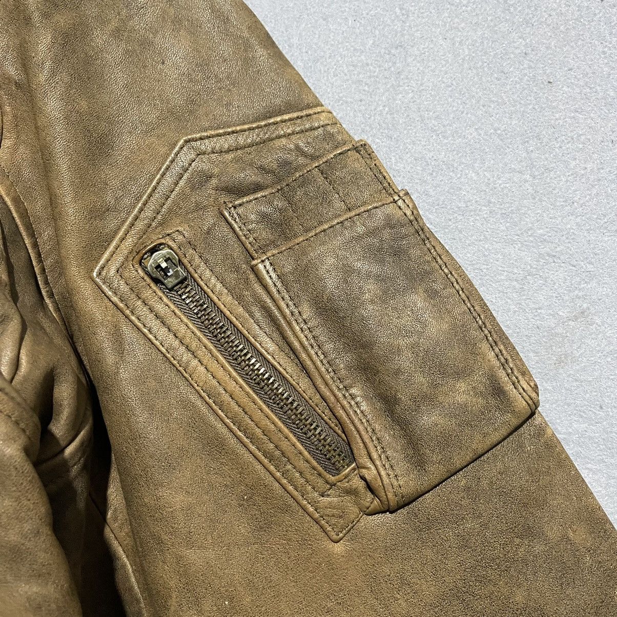 Leather Vintage Distressed Leather Bomber Jacket – Brown – Size L Size US L / EU 52-54 / 3 - 5 Thumbnail