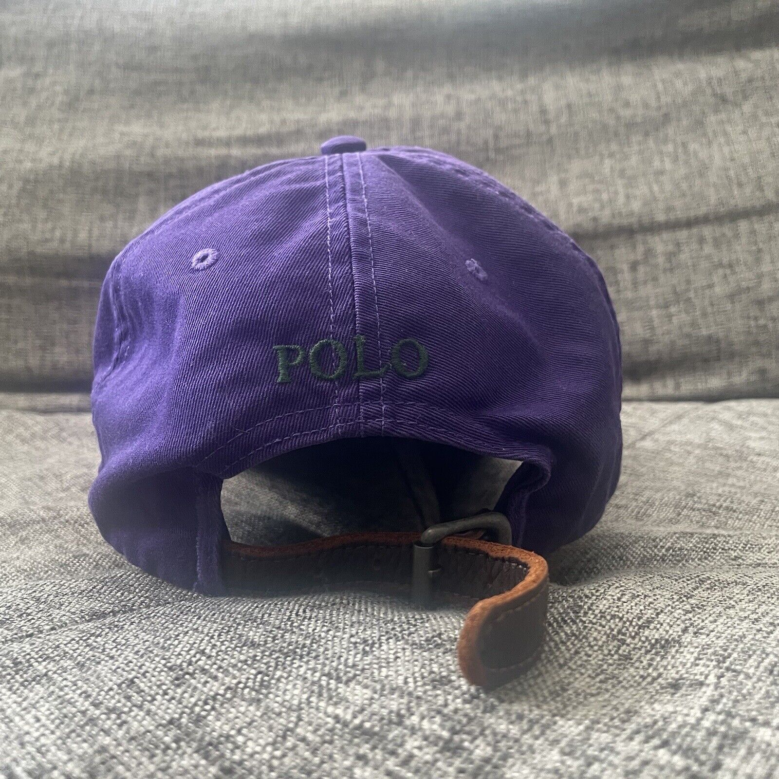 Polo Ralph Lauren Vintage Polo Ralph Lauren Hat Cap Strap Back Purple Green Pony Grailed