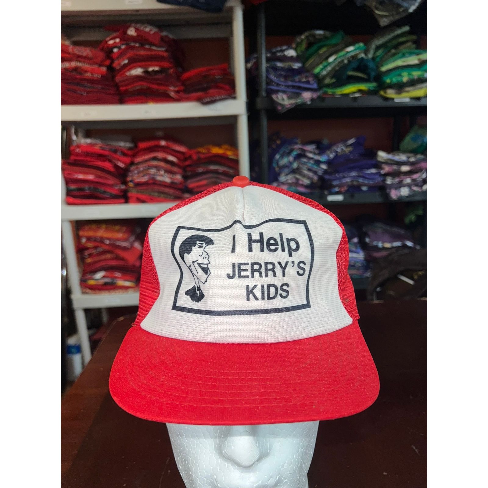 Vintage Vintage Jerry Lewis Hat Trucker Snapback Help Jerrys Kids Size ONE SIZE - 1 Thumbnail