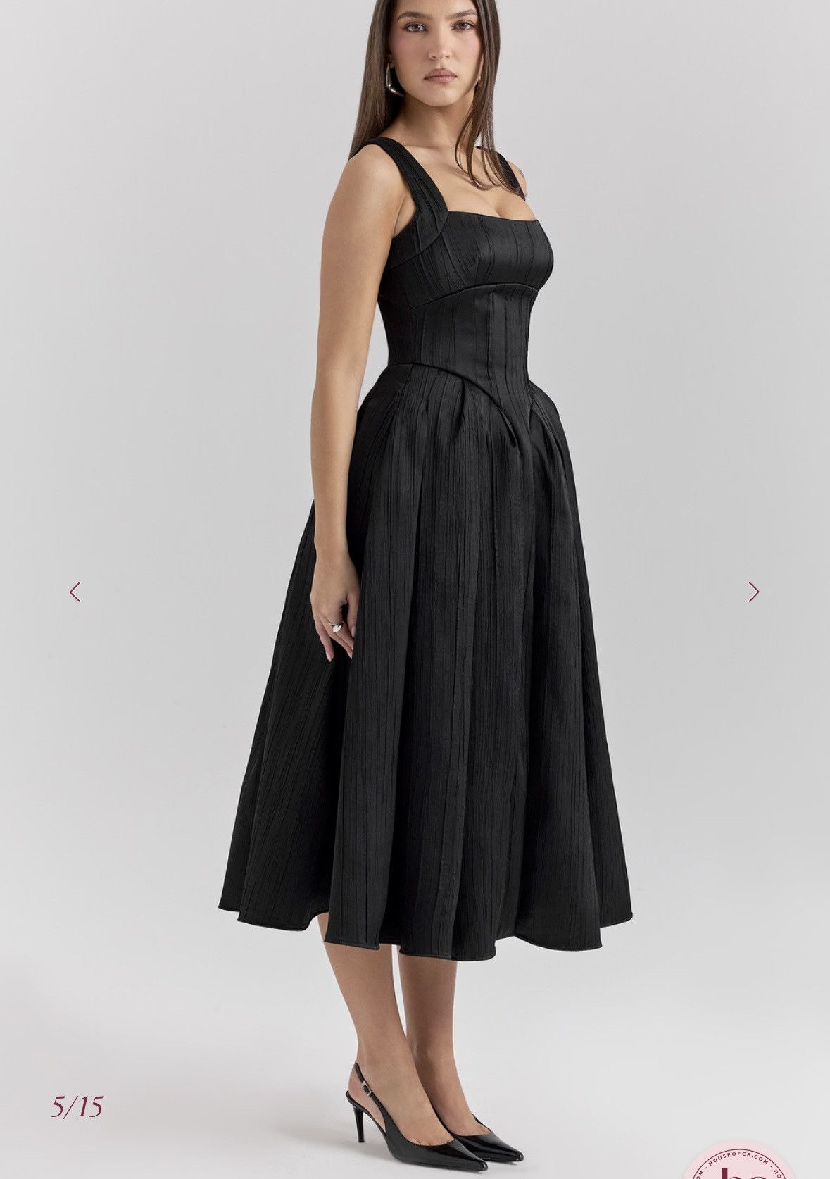 House of CB House of CB Isabeau Black Midi Dress Size L / US 10 / IT 46 - 2 Thumbnail
